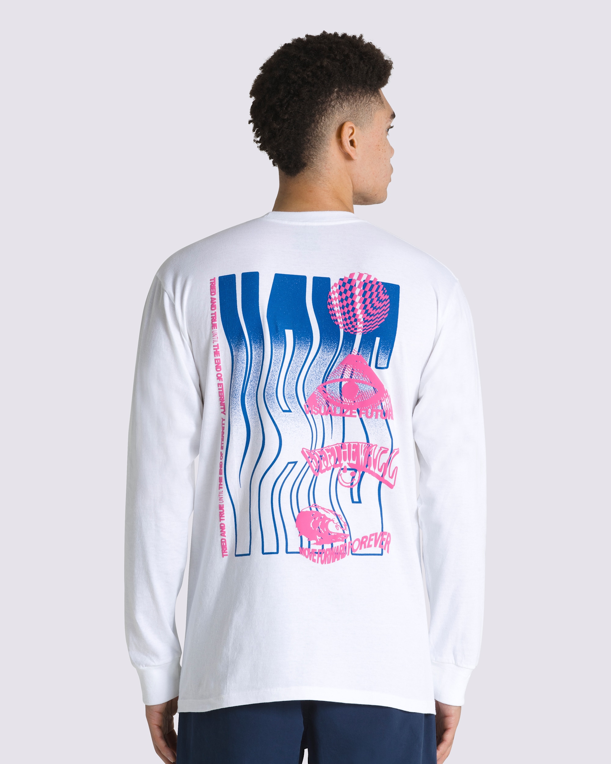 Digital Wavy Vans Long Sleeve TShirt VANS White ALT3