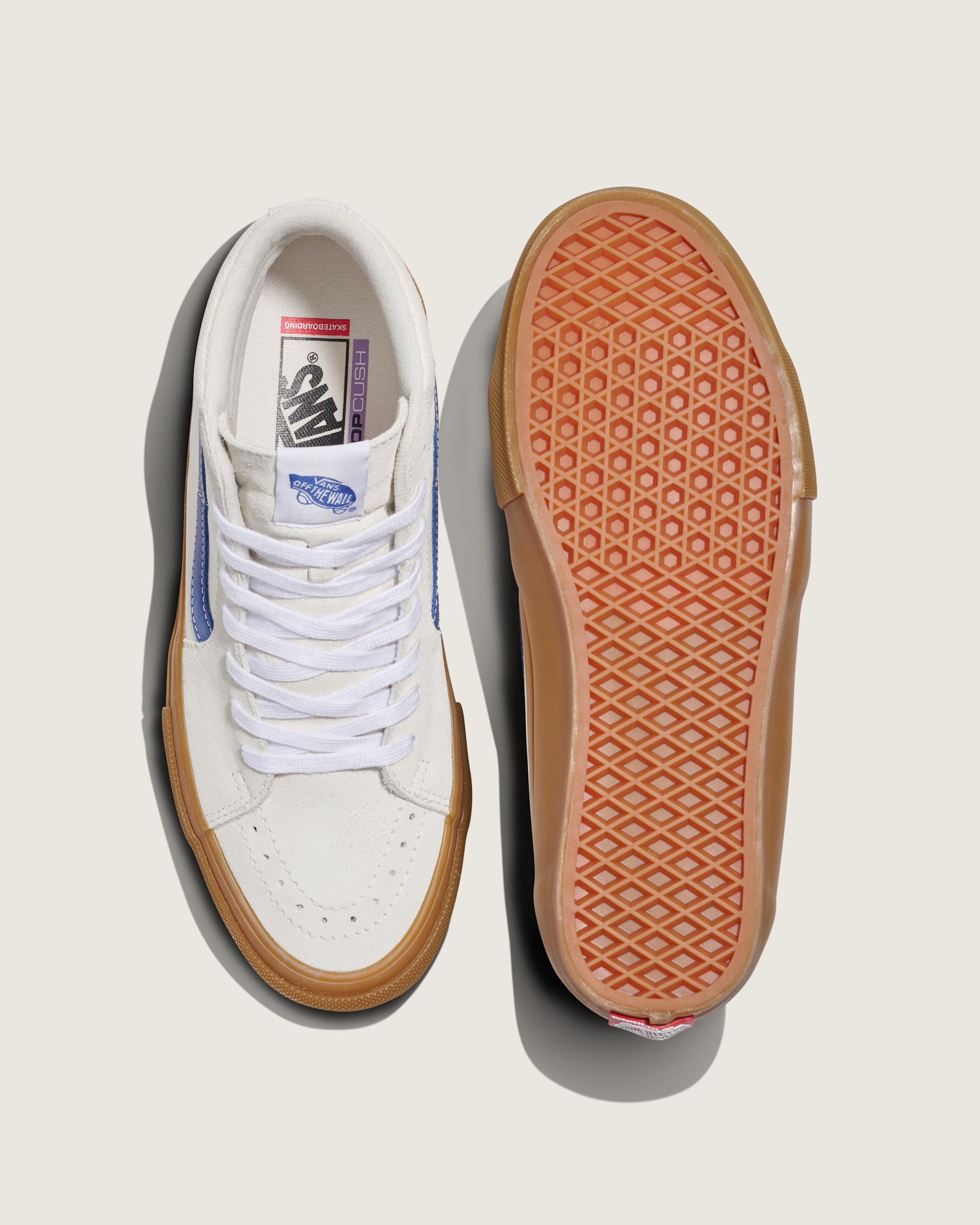 Skate Sk8Hi Shoe VANS White  Blue  Gum ALT2
