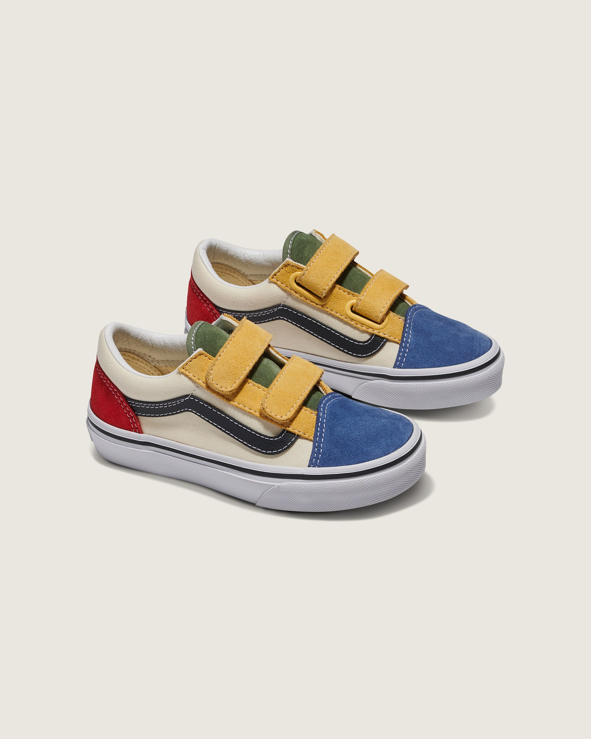 Little Kids Old Skool V Shoe VANS Red  Blue ALT1