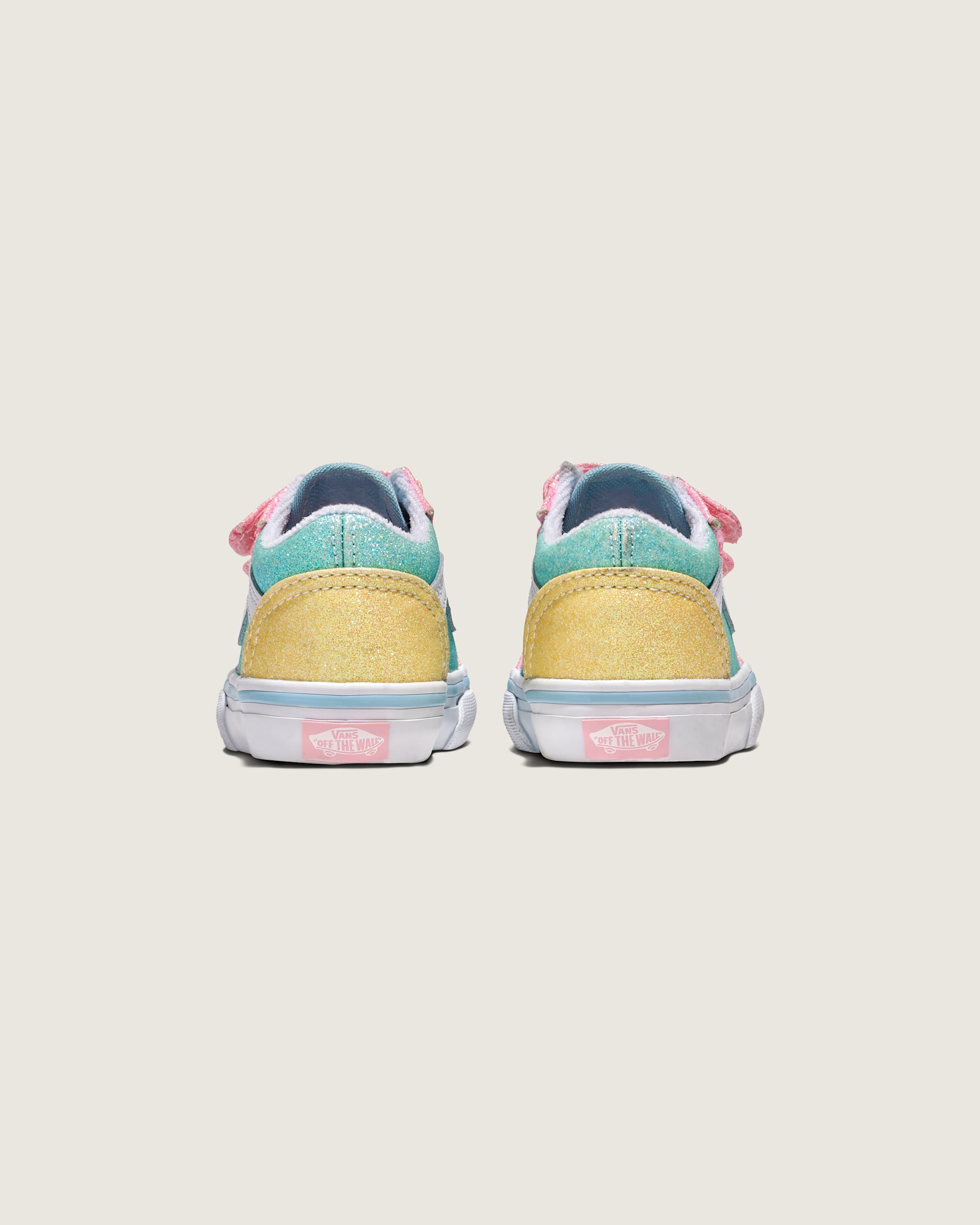 Toddler Old Skool V Shoe VANS Glitter Pastel Blue  Pink  Yellow ALT3