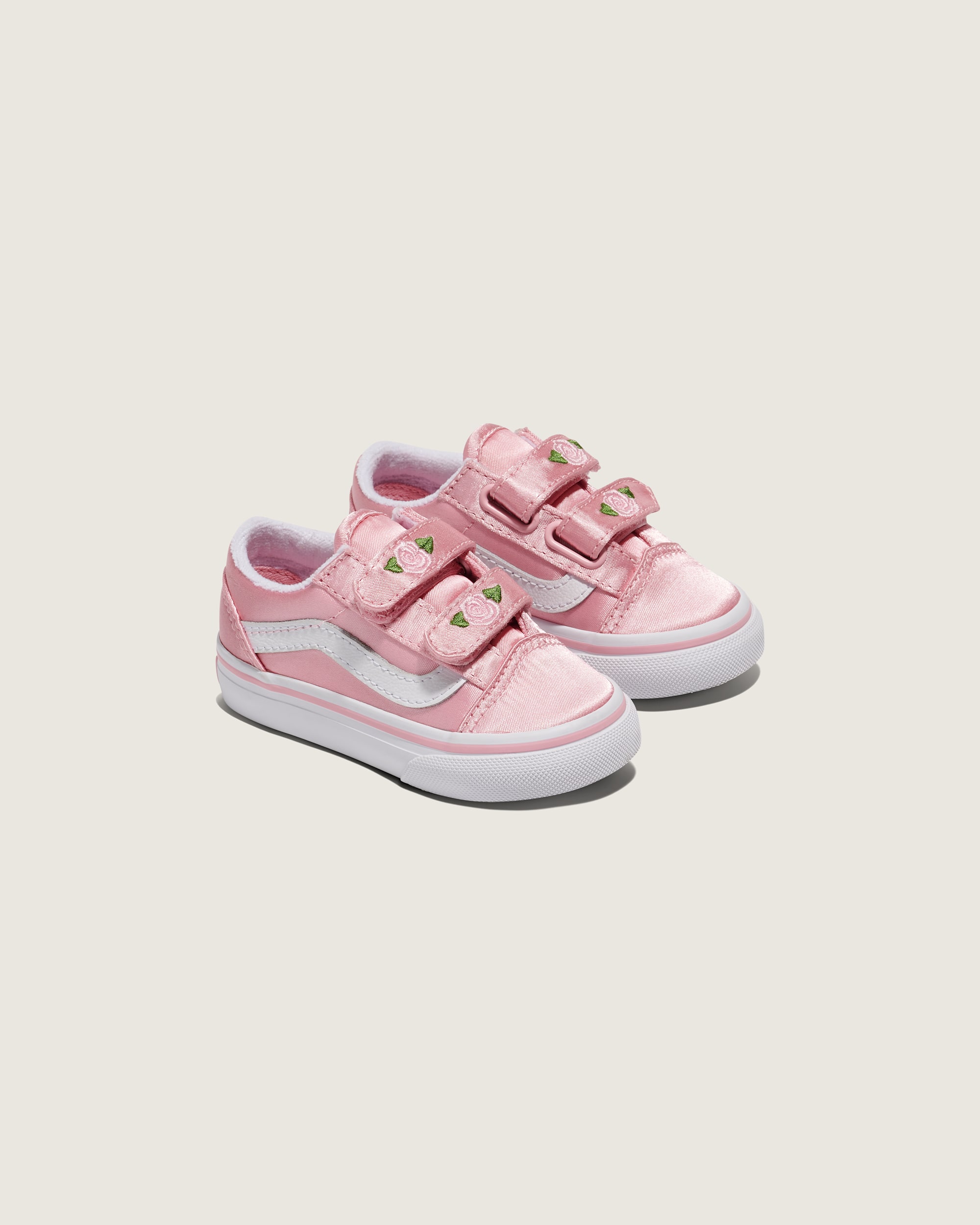 Toddler Old Skool V Satin Shoe VANS Pink ALT1