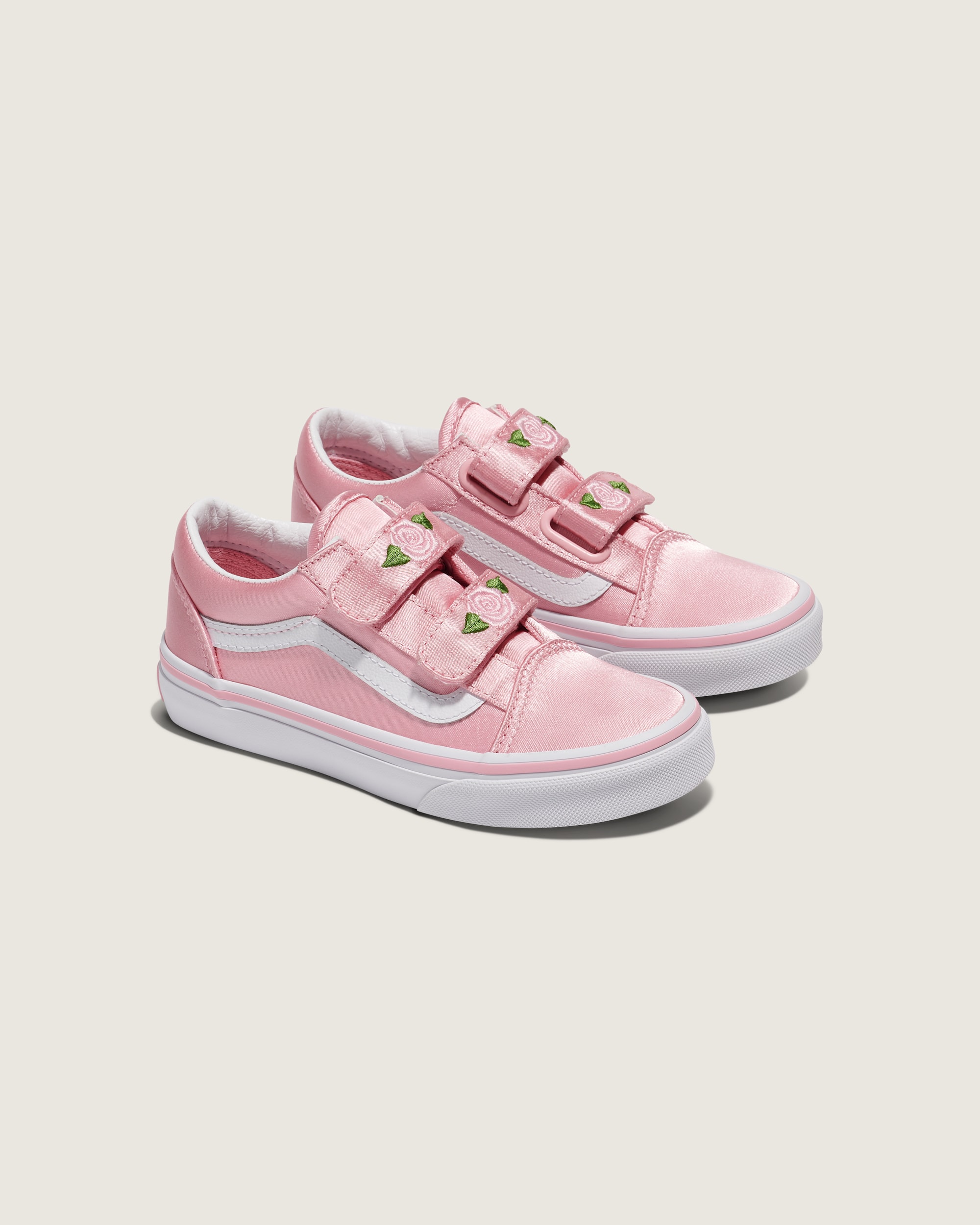 Chaussure Old Skool V en satin pour enfants petits VANS Rose ALT1