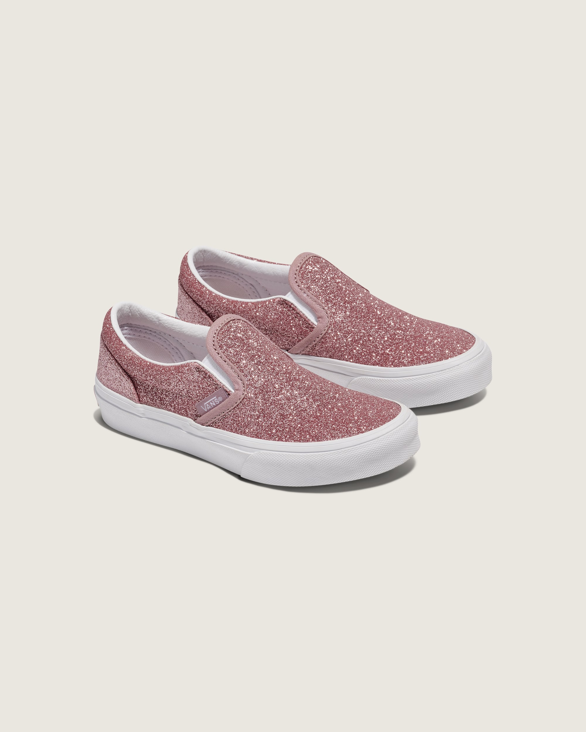 Little Kids Classic SlipOn Shoe VANS Glitter Rose Gold Pink ALT1
