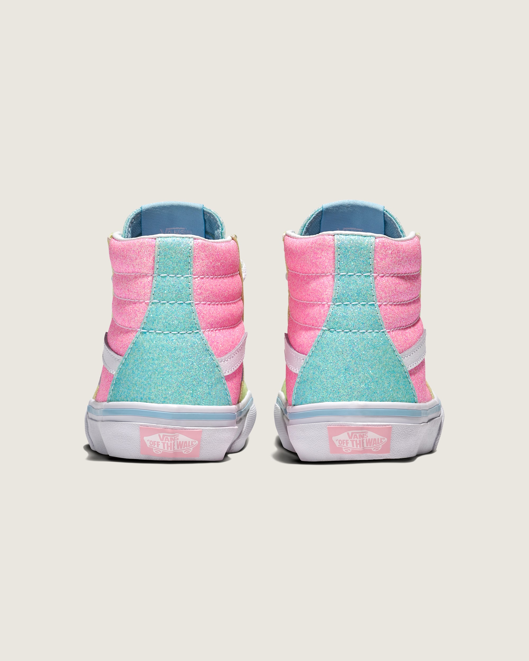 Little Kids Sk8Hi Shoe VANS Glitter Pastel Pink  Yellow  Blue ALT3