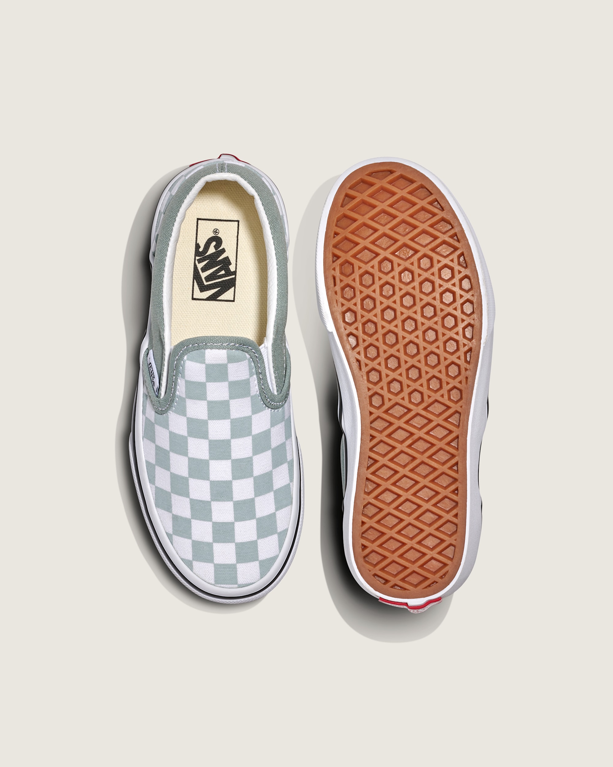Little Kids Classic SlipOn Checkerboard Shoe VANS Pure Grey  White ALT2