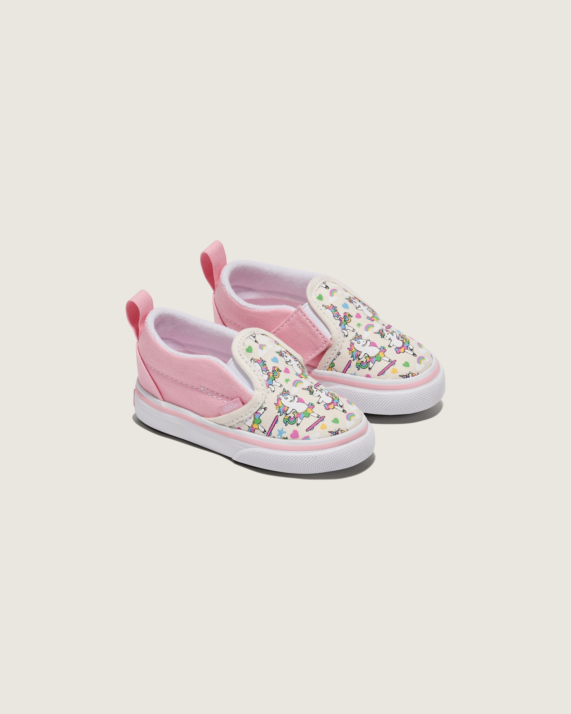Toddler Classic SlipOn V Shoe VANS White  Pink ALT1