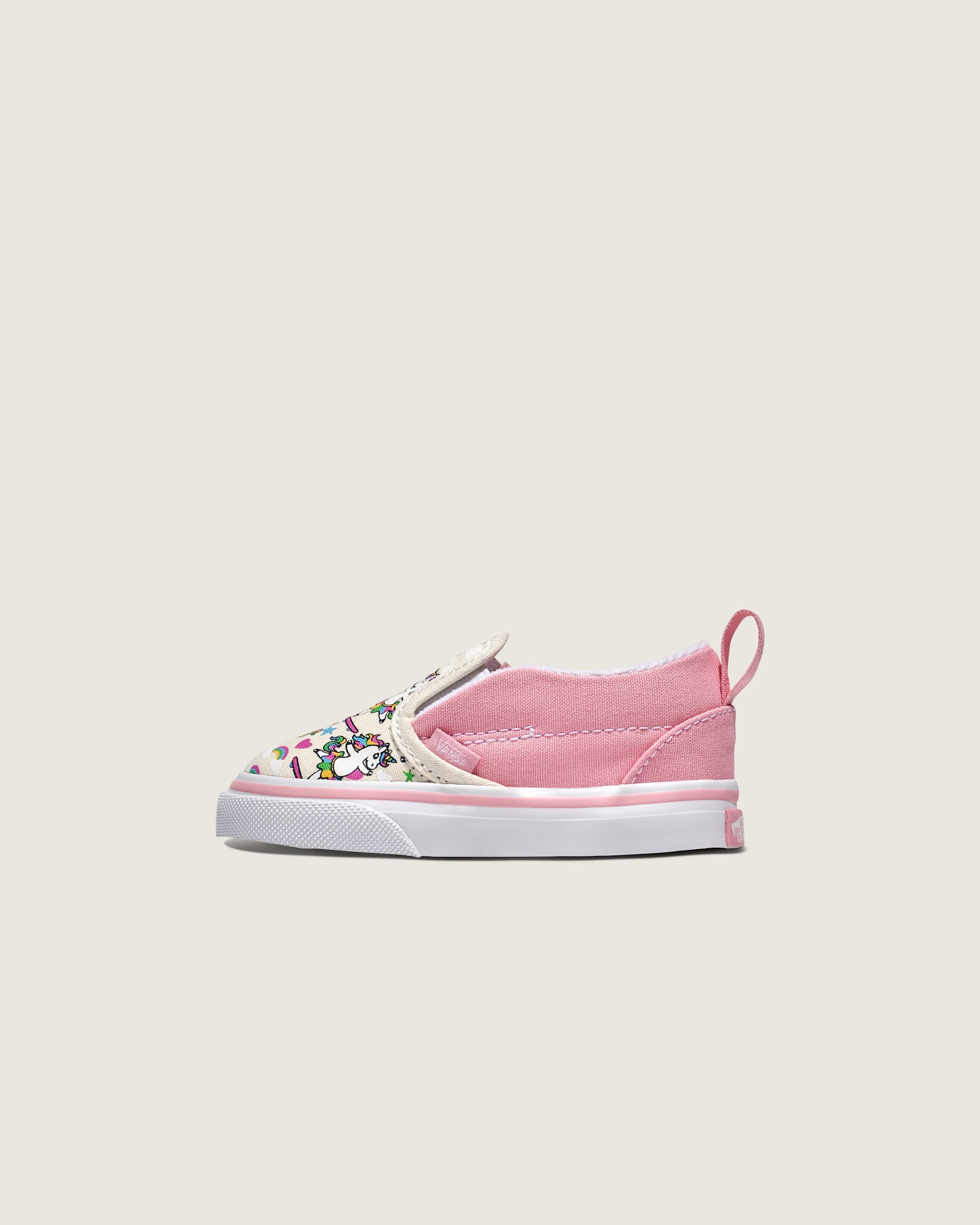 Toddler Classic SlipOn V Shoe VANS White  Pink HERO
