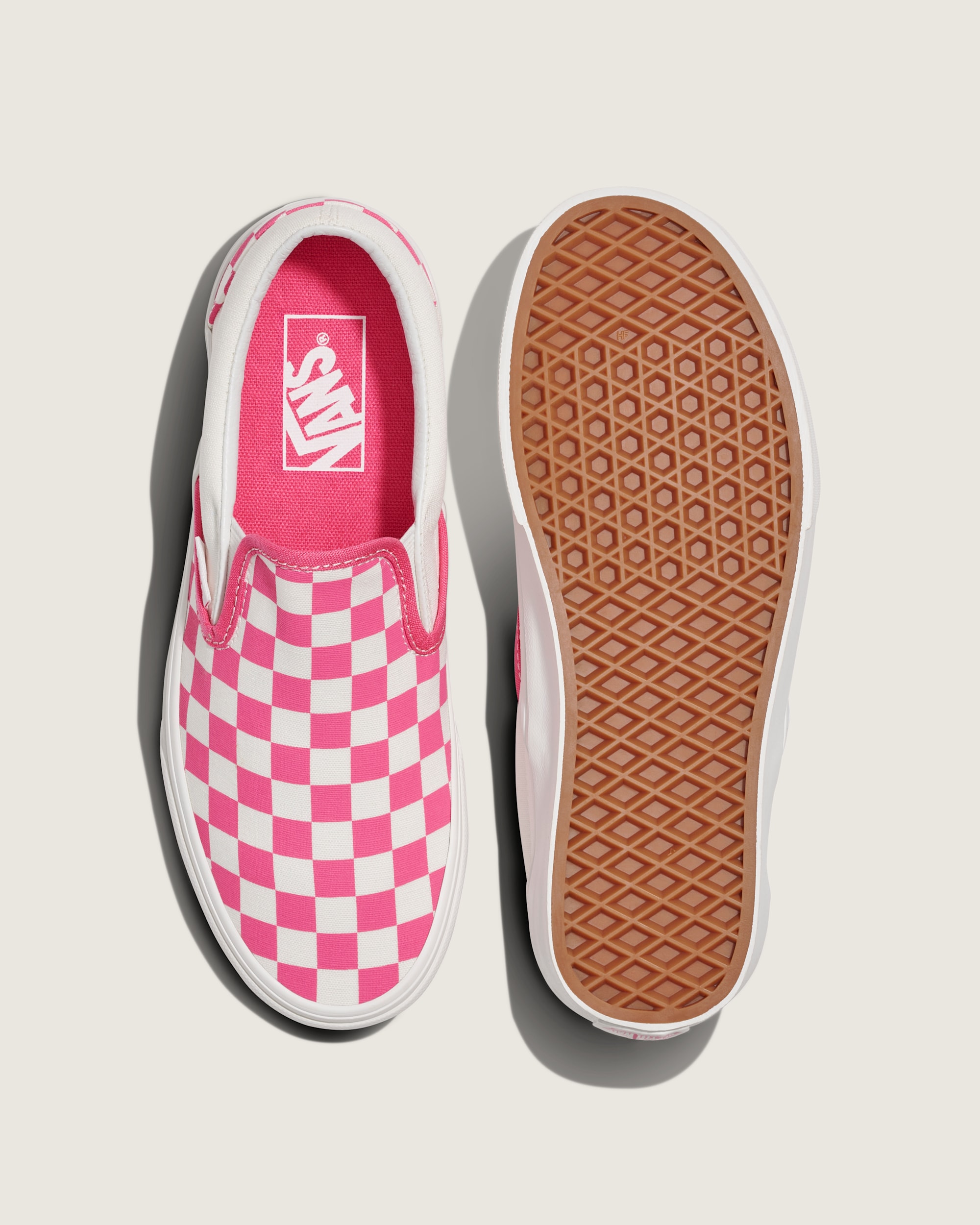 Classic SlipOn Checkerboard Shoe VANS Honeysuckle Pink  White ALT2