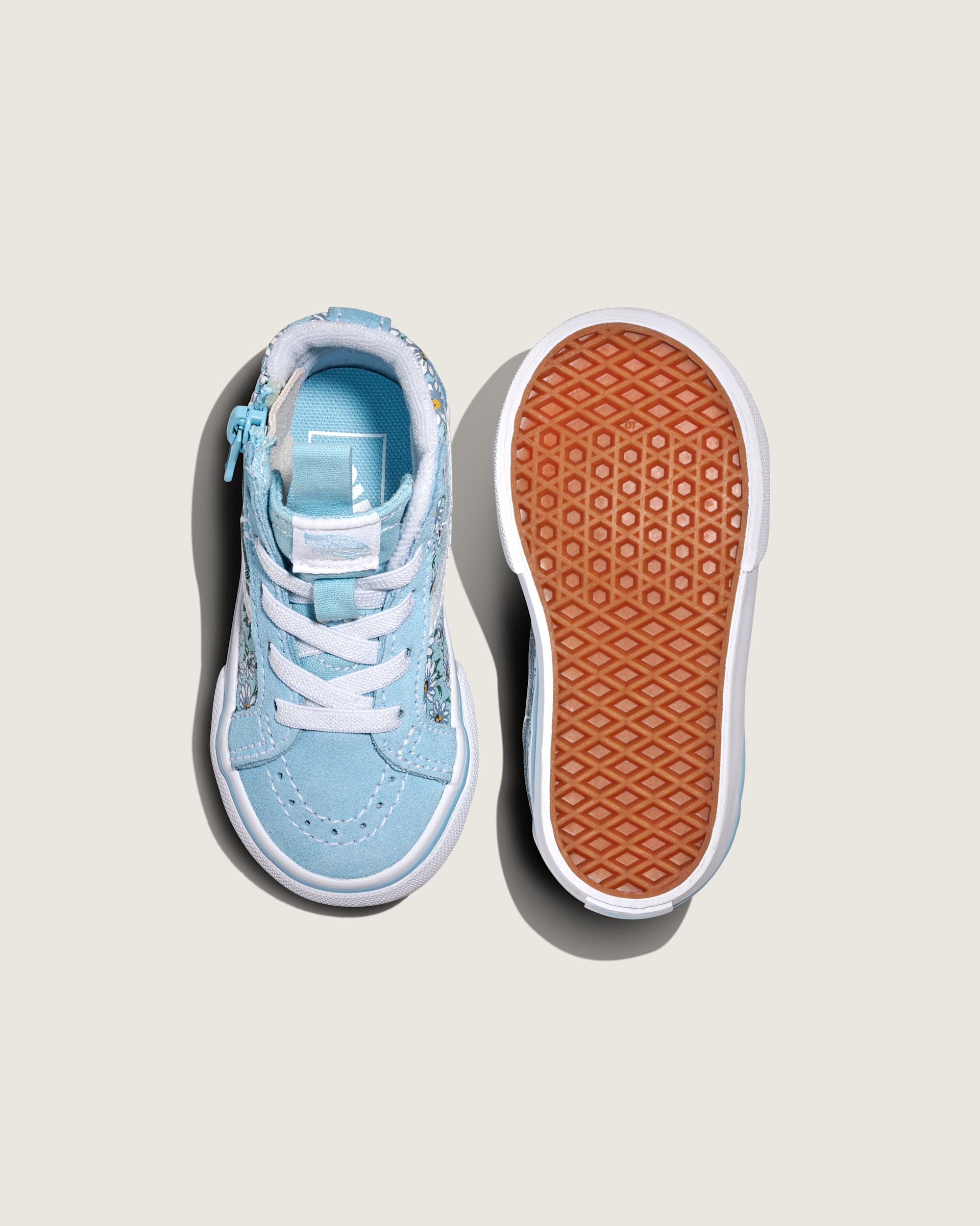 Toddler Sk8Hi Reissue Side Zip Daisies Shoe VANS Blue  White ALT2