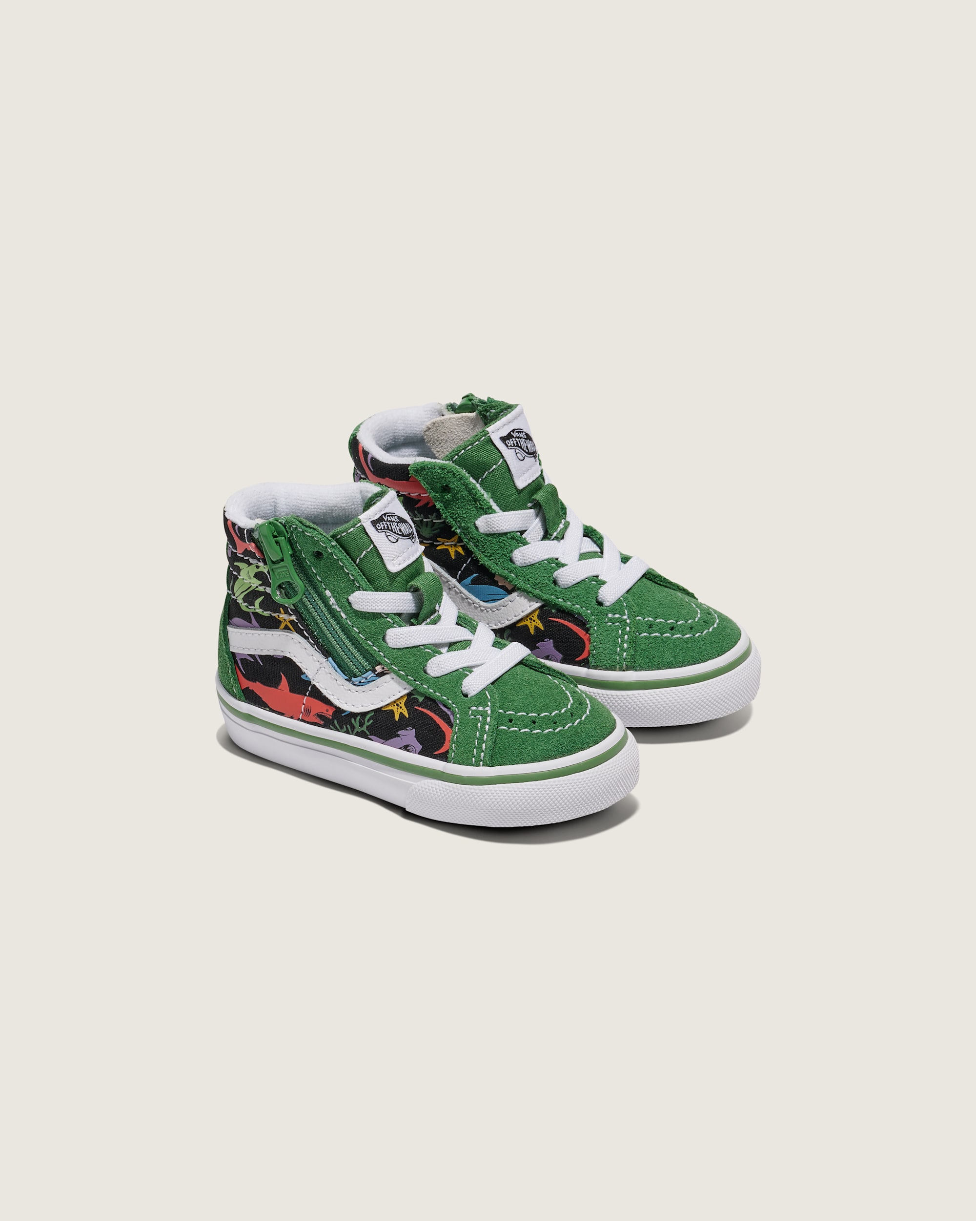 Toddler Sk8Hi Reissue Side Zip Shark Shoe VANS Green  Black ALT1