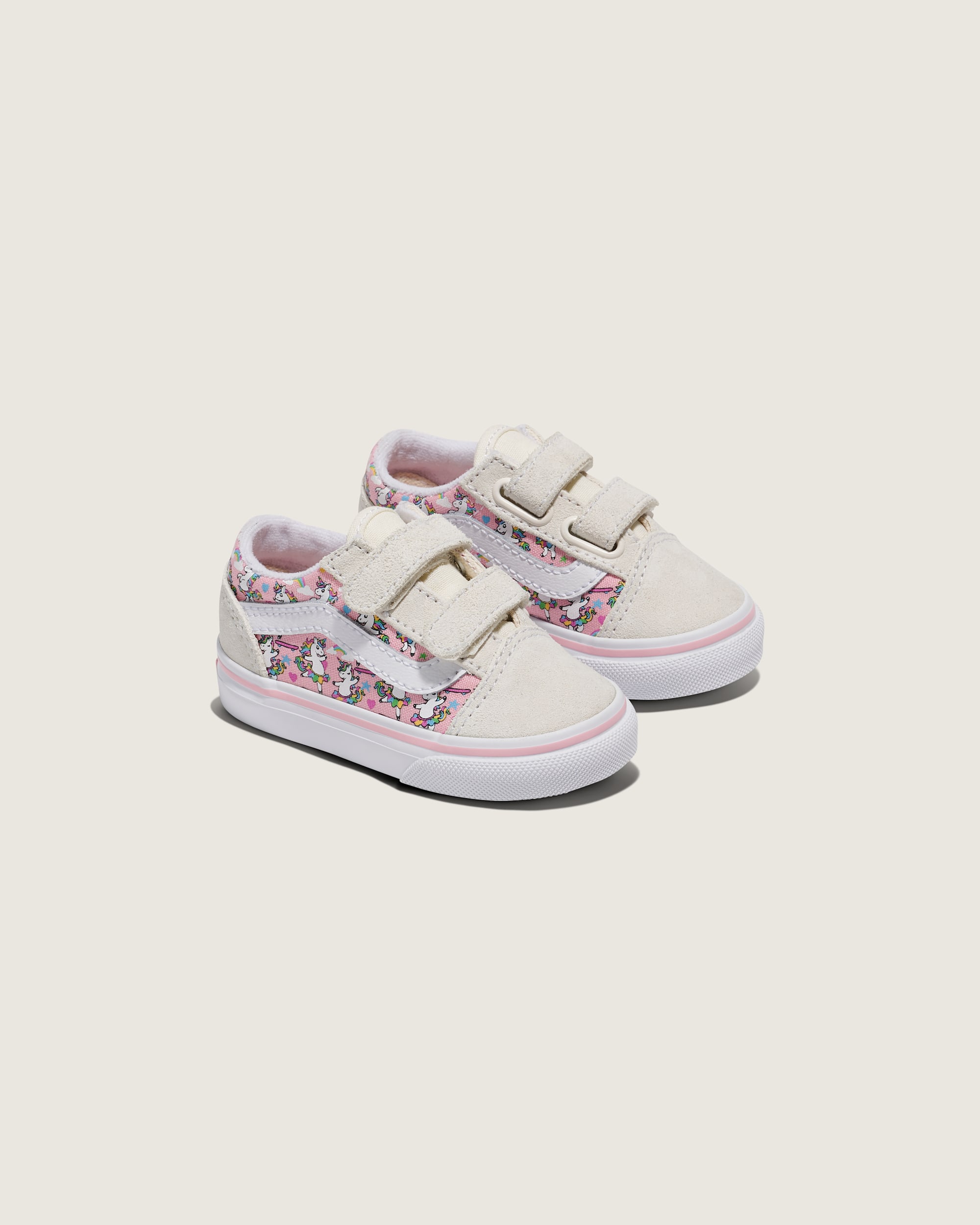 Toddler Old Skool V Unicorn Shoe VANS Unicorn White  Pink ALT1