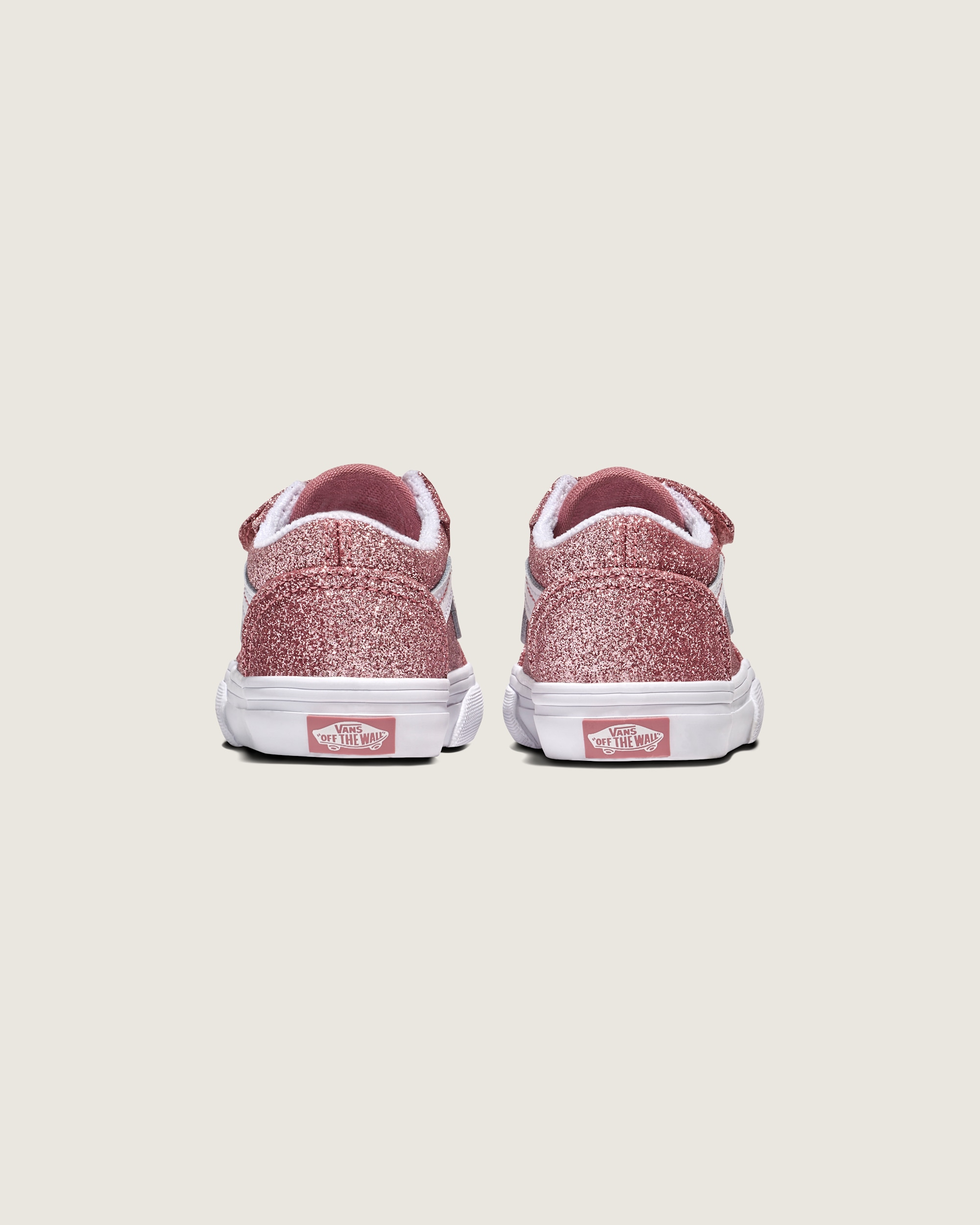 Toddler Old Skool V Shoe VANS Glitter Rose Gold Pink ALT3