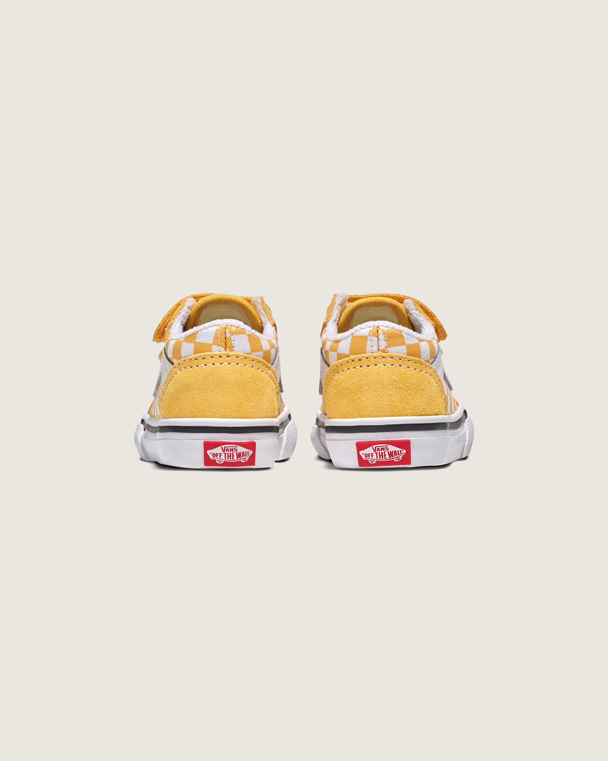 Toddler Old Skool V Checkerboard Shoe VANS Banana Cream Yellow  White ALT3