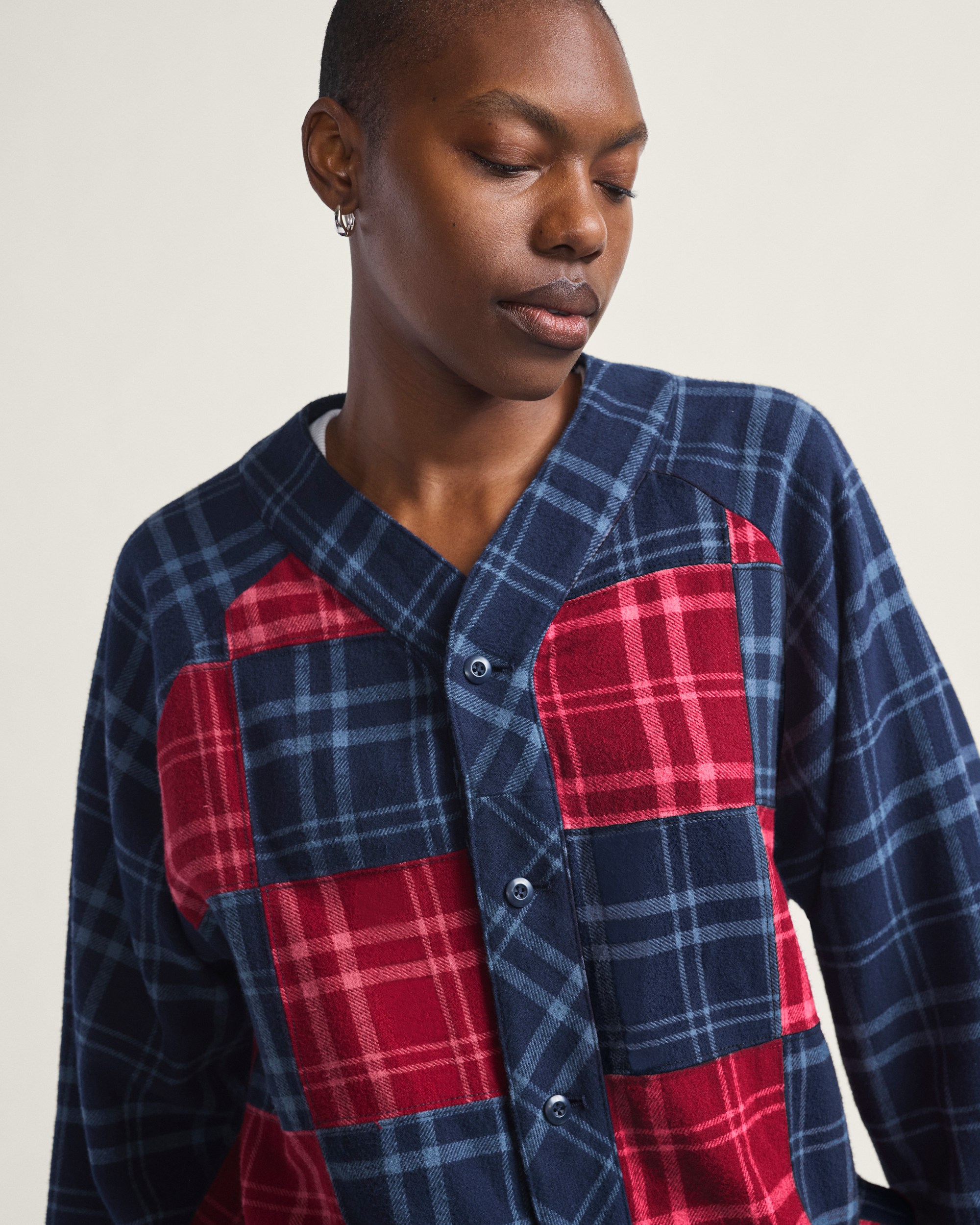 OTW Blocked Flannel Shirt VANS Blue  Red ALT3