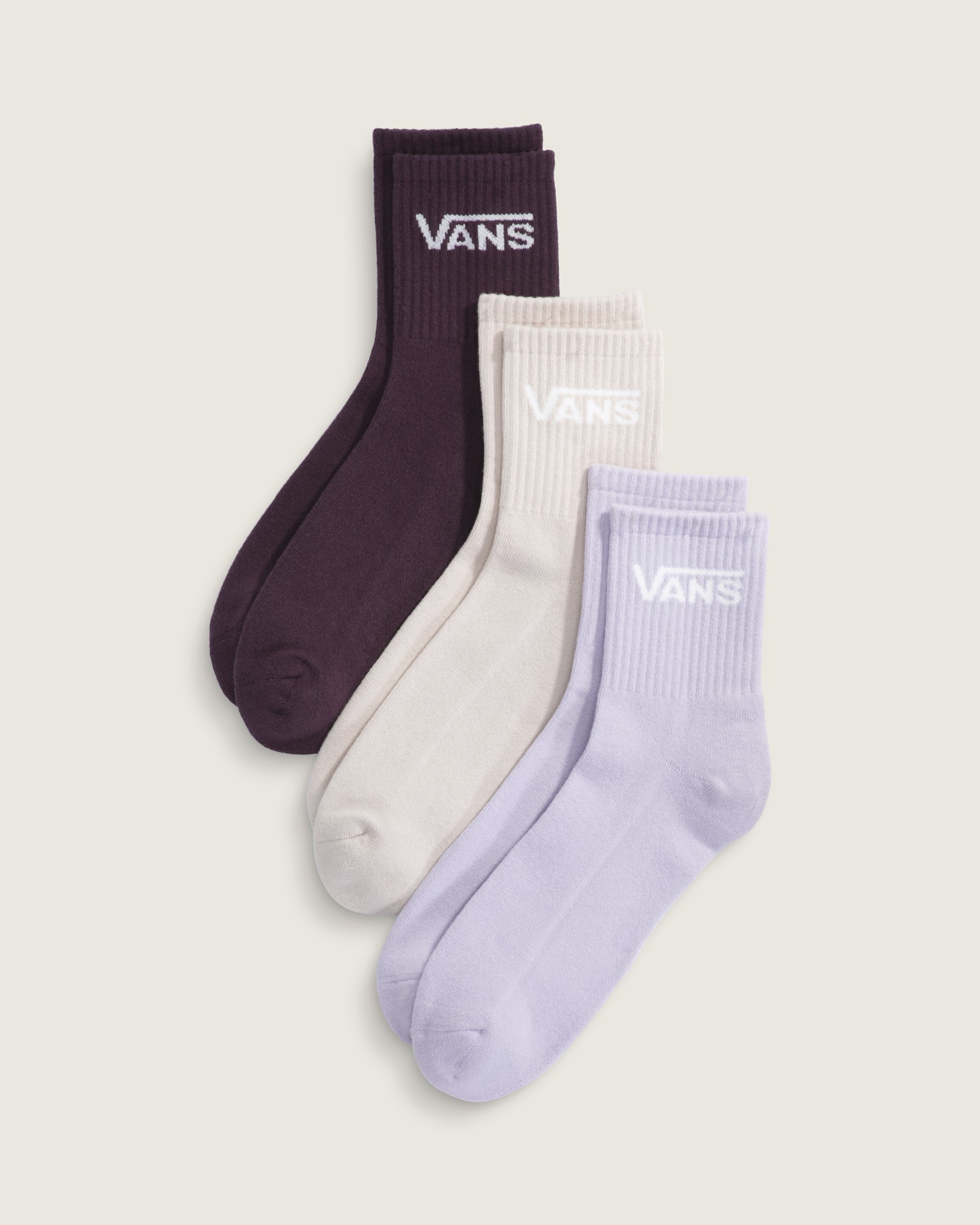 Classic Half Crew Socks 3Pack VANS Bay Leaf Brown  Brown  Blue HERO