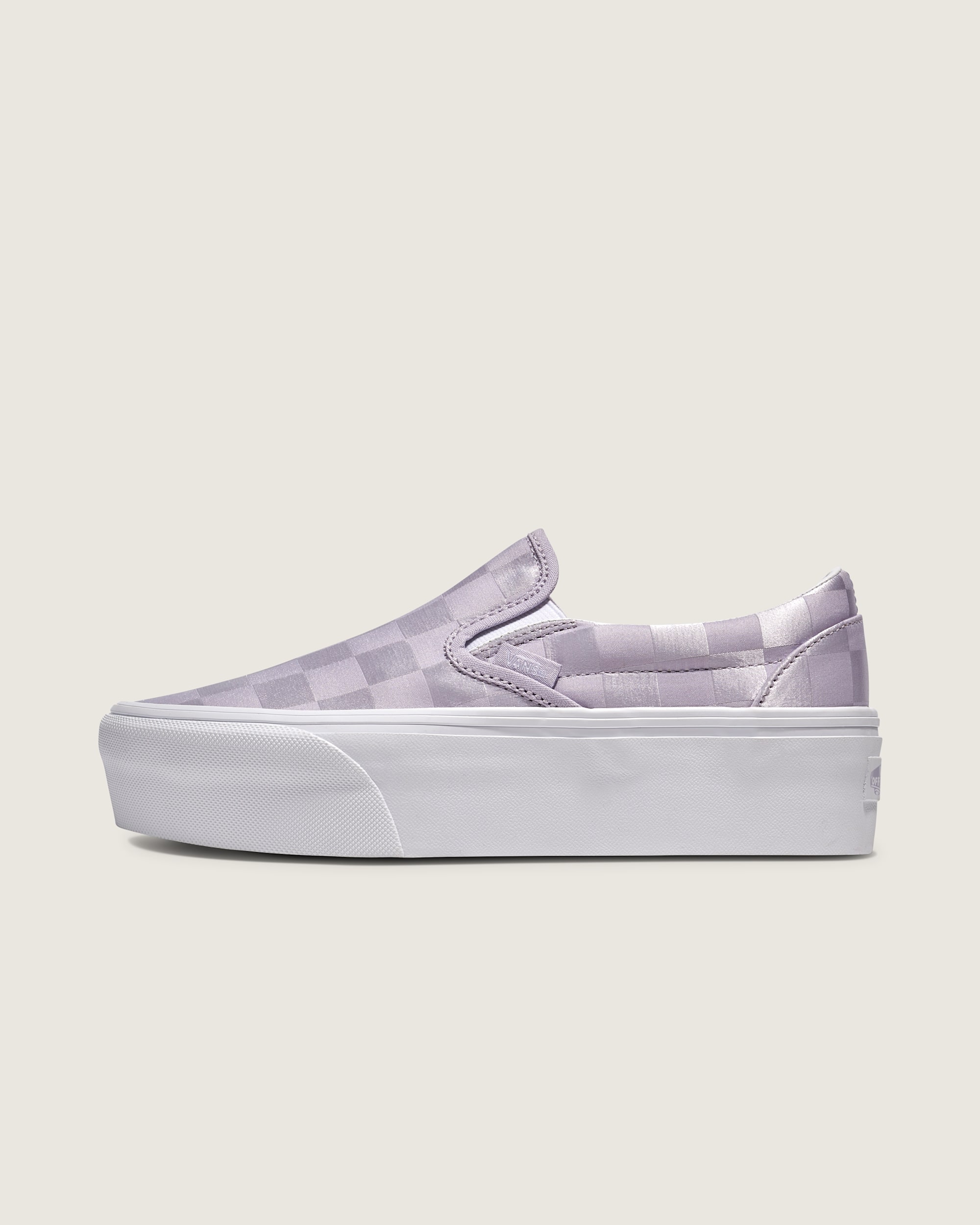 Classic SlipOn Stackform Checkerboard Shoe VANS Lilac Purple HERO