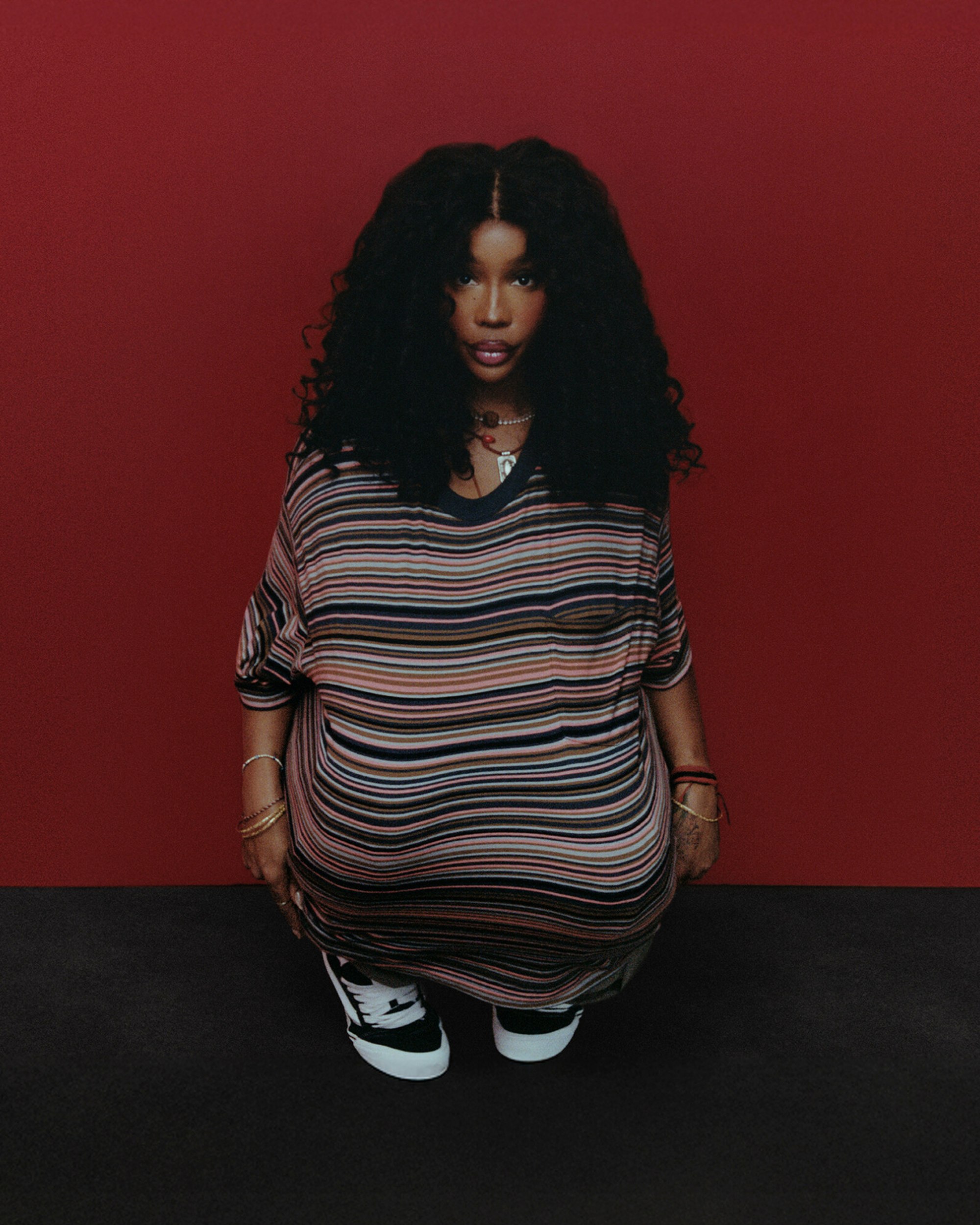 Braden Stripe Knit Shirt VANS Parisian Night Blue  Orange ALT1