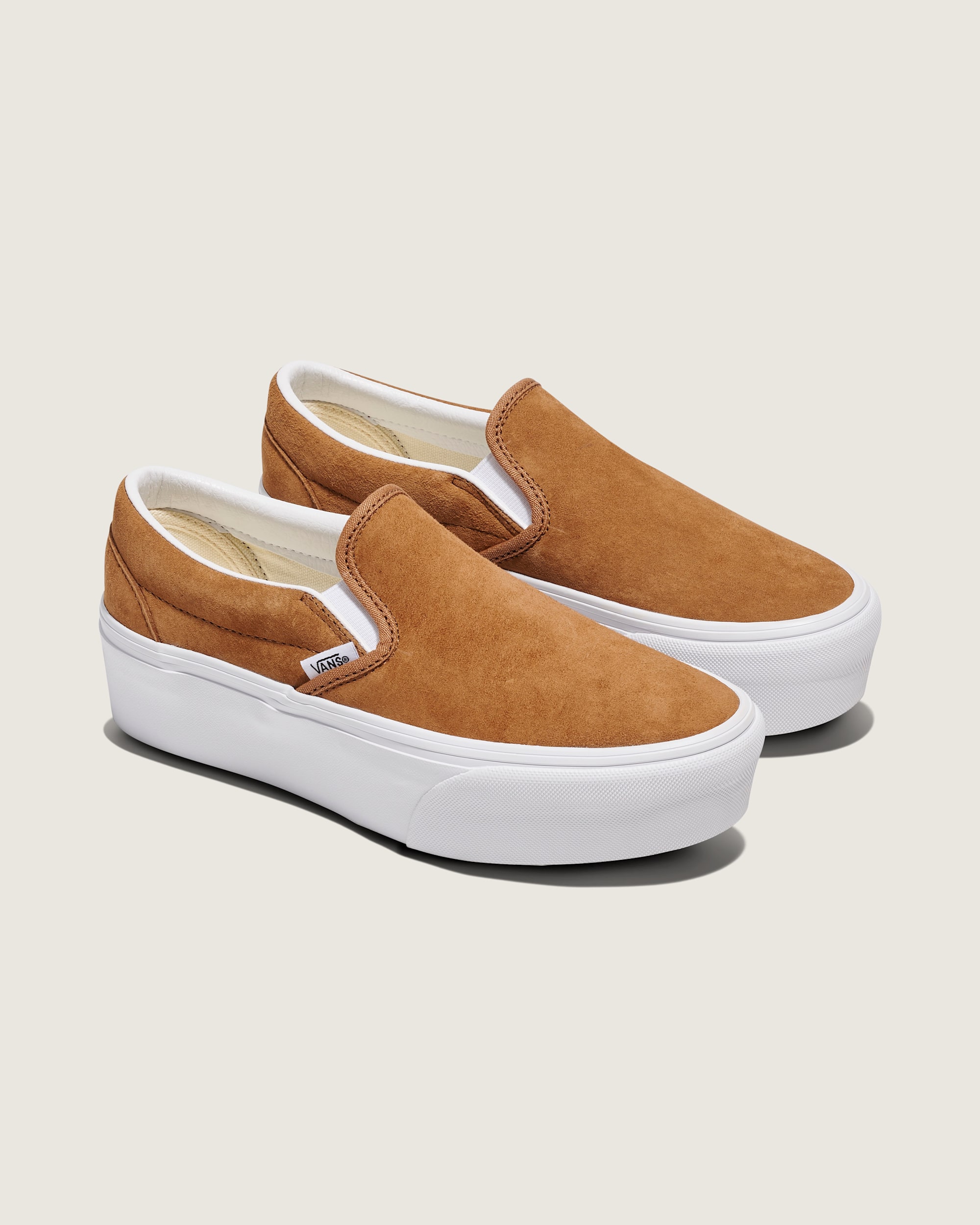 Classic SlipOn Platform Shoe VANS Chipmunk Brown ALT1