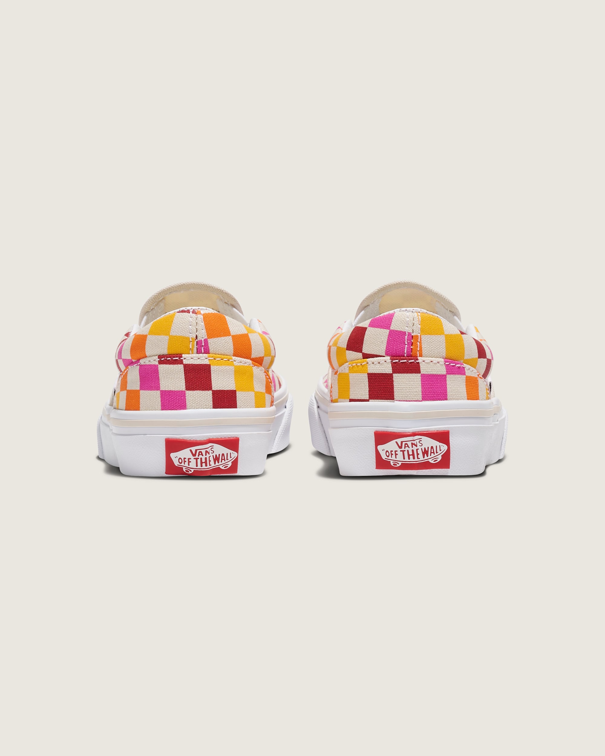 Little Kids Classic SlipOn Checkerboard Shoe VANS Rainbow  Beige ALT3