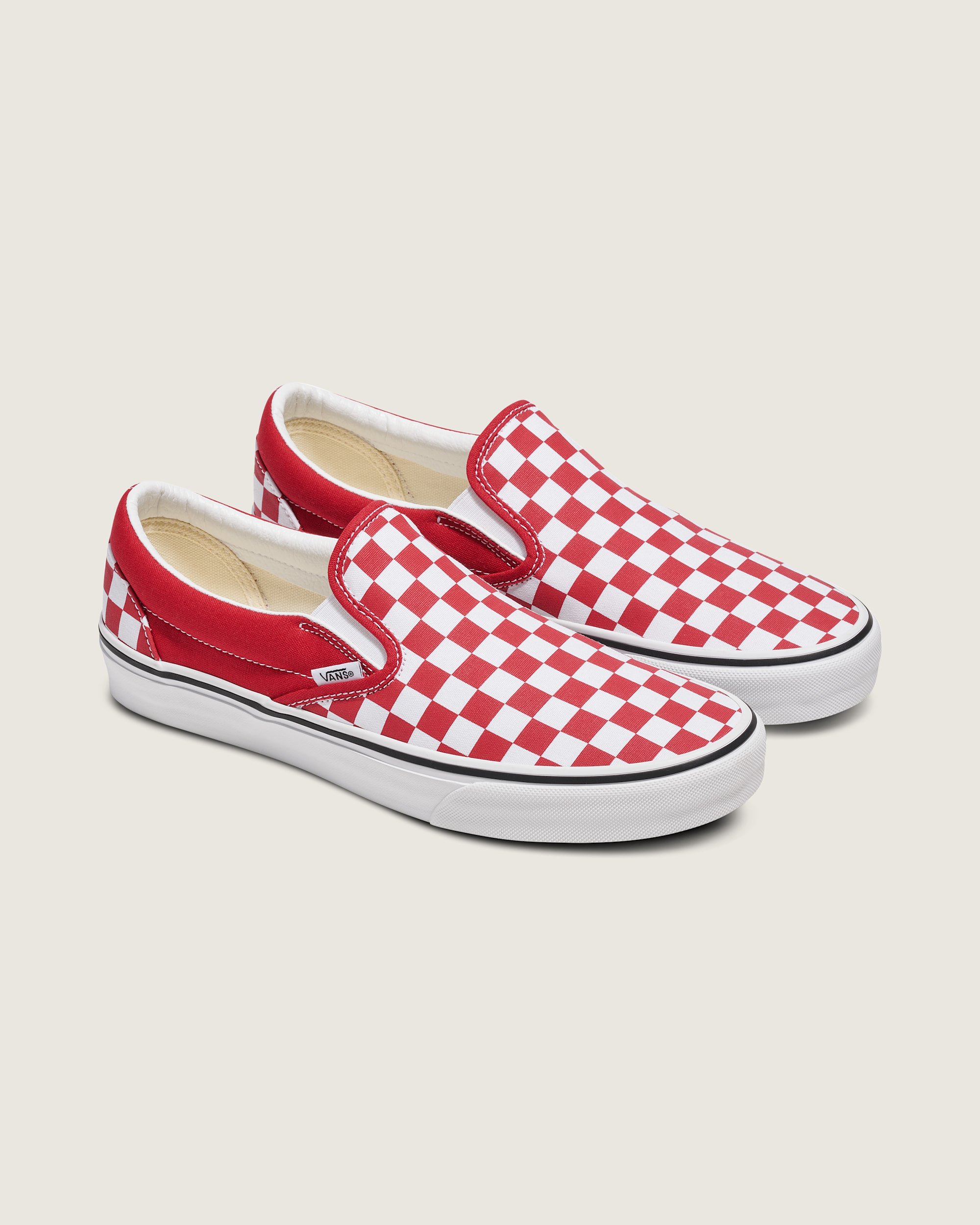 Classic SlipOn Checkerboard Shoe VANS Chili Pepper Red  White ALT1