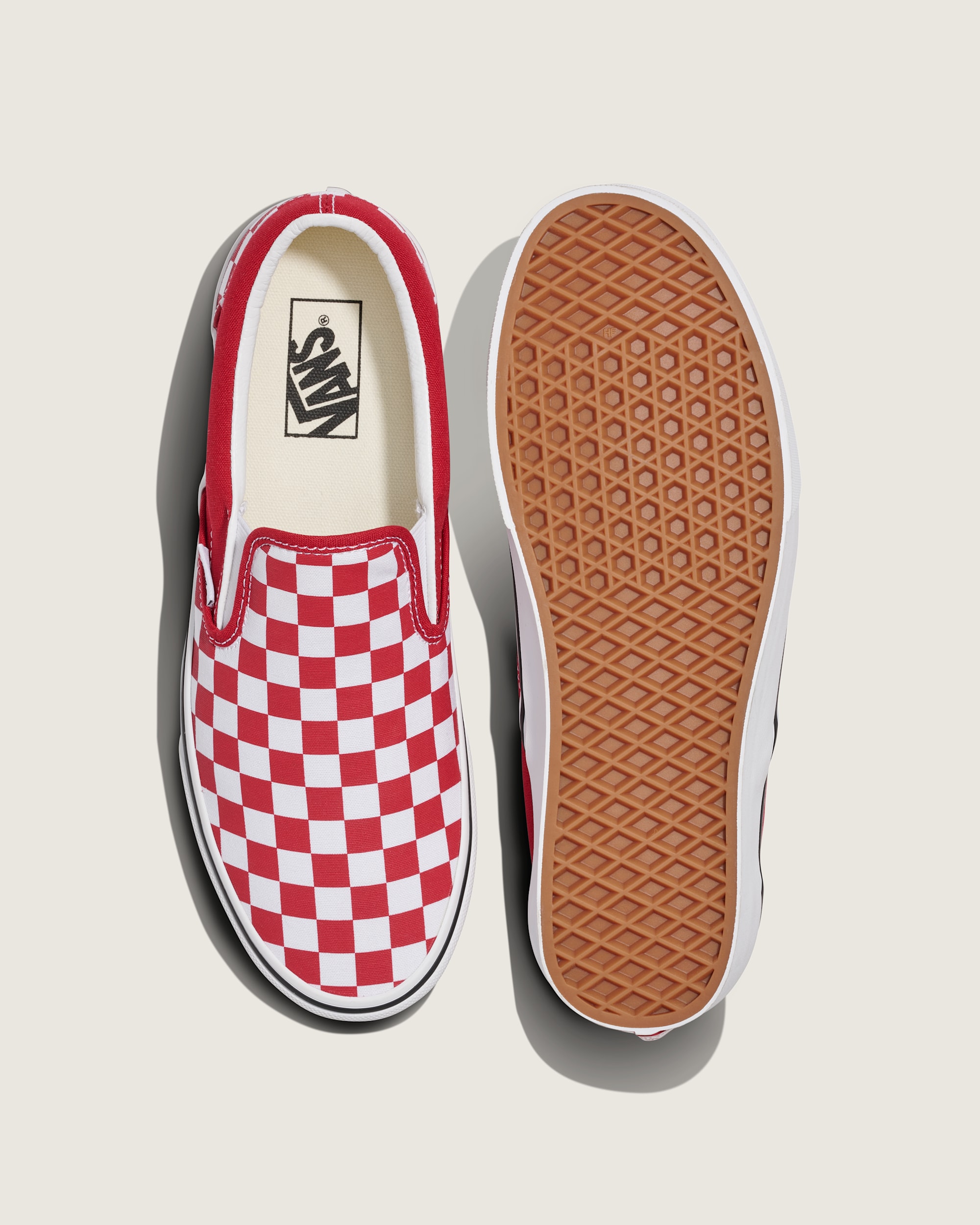 Classic SlipOn Checkerboard Shoe VANS Chili Pepper Red  White ALT2