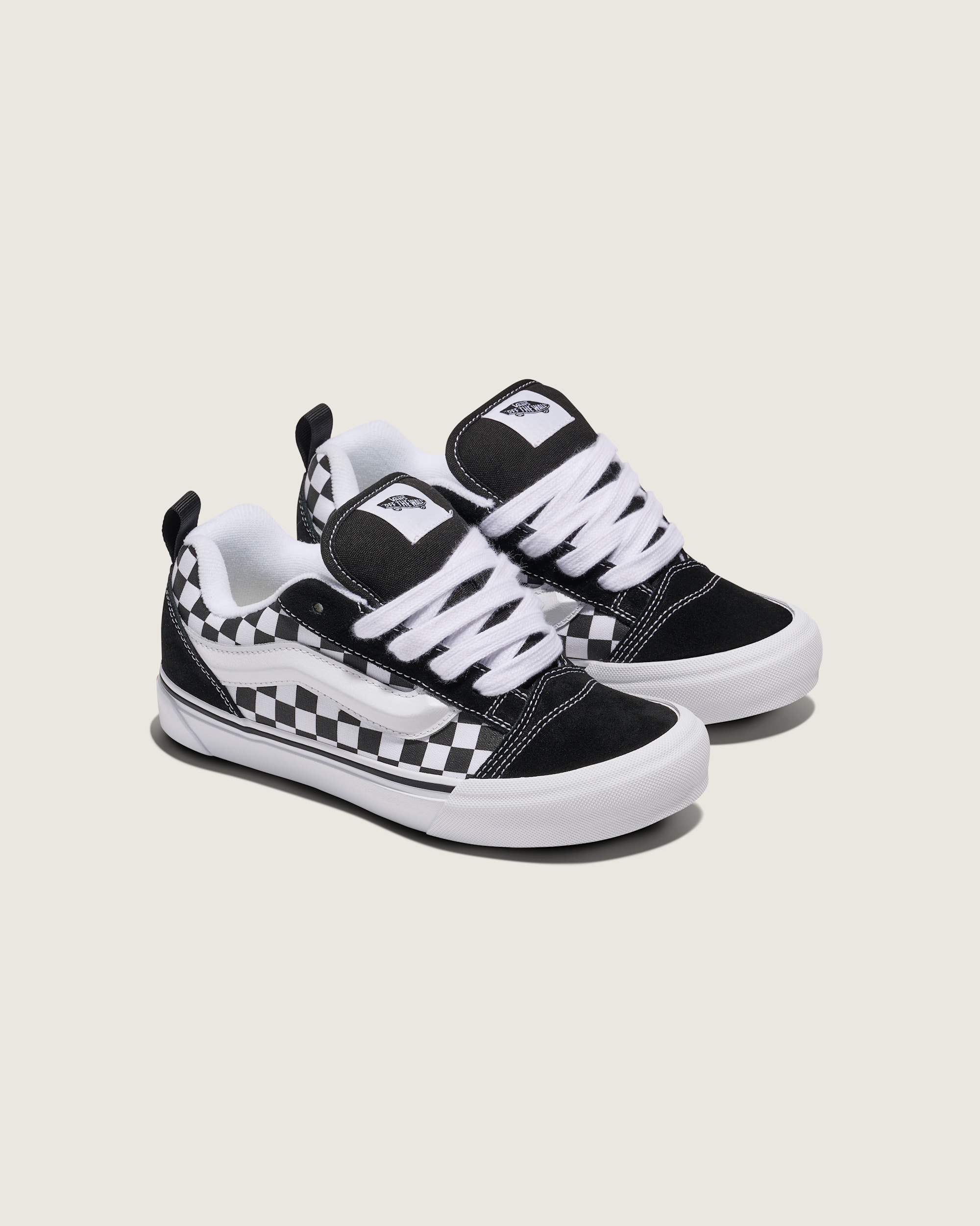 Little Kids Knu Skool Checkerboard Shoe VANS Checkerboard Black  True White ALT1