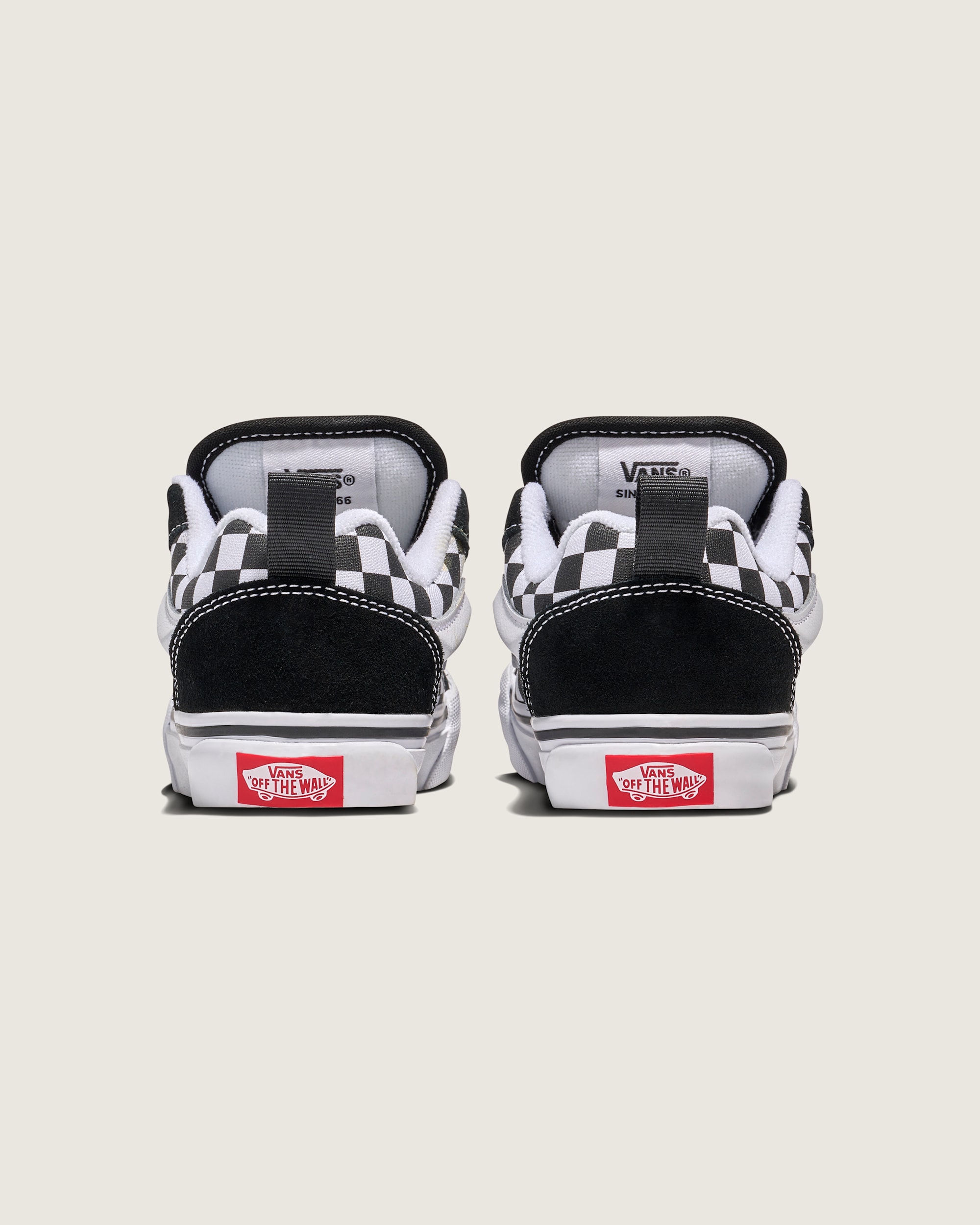 Big Kids Knu Skool Checkerboard Shoe VANS Checkerboard Black  True White ALT3