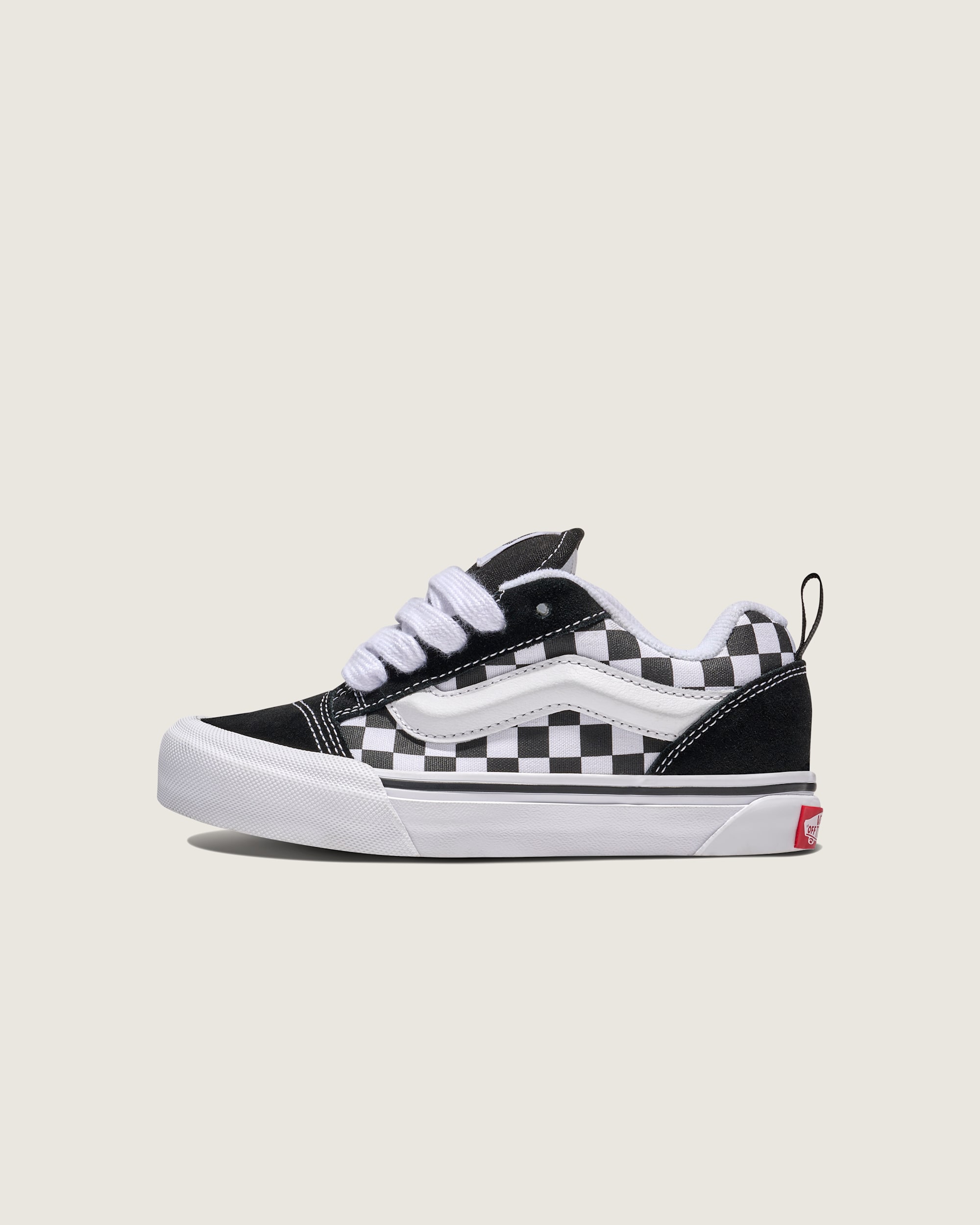 Big Kids Knu Skool Checkerboard Shoe VANS Checkerboard Black  True White HERO
