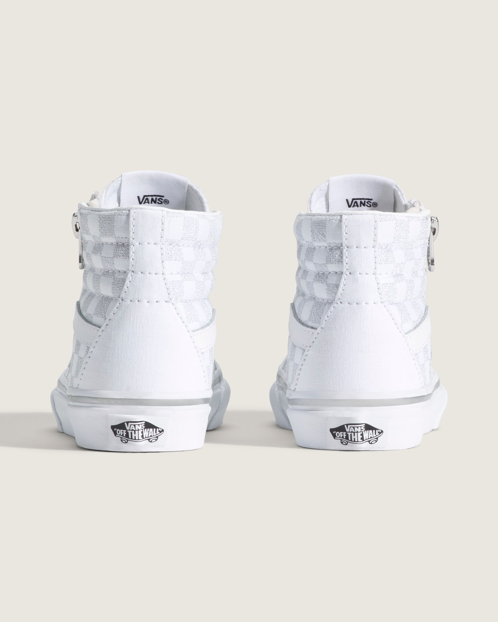 Little Kids SK8Hi Side Zip Checkerboard Shoe VANS Checkerboard Silver Grey ALT3