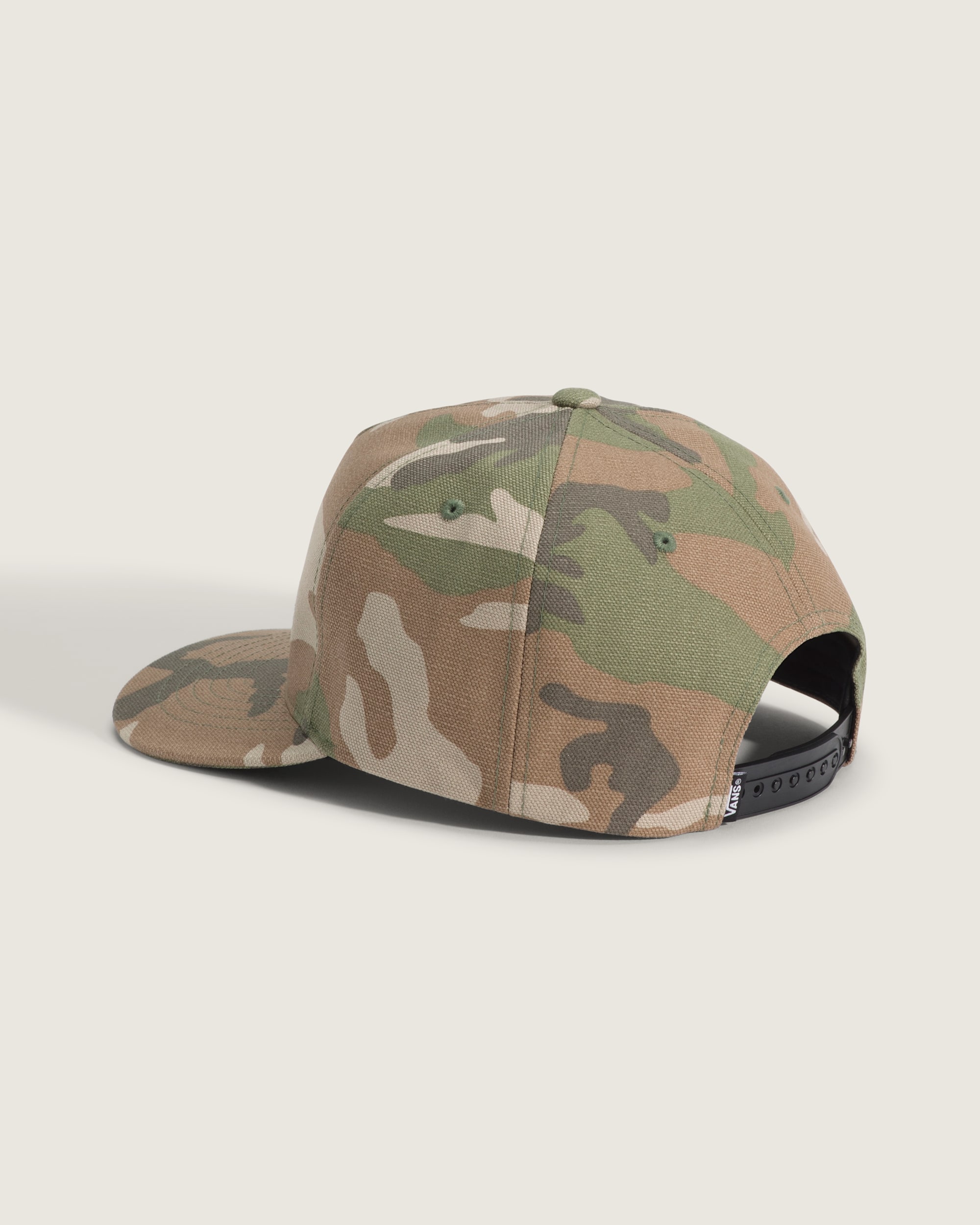 Classic Script Snapback Hat VANS Vintage Camo Brown ALT2