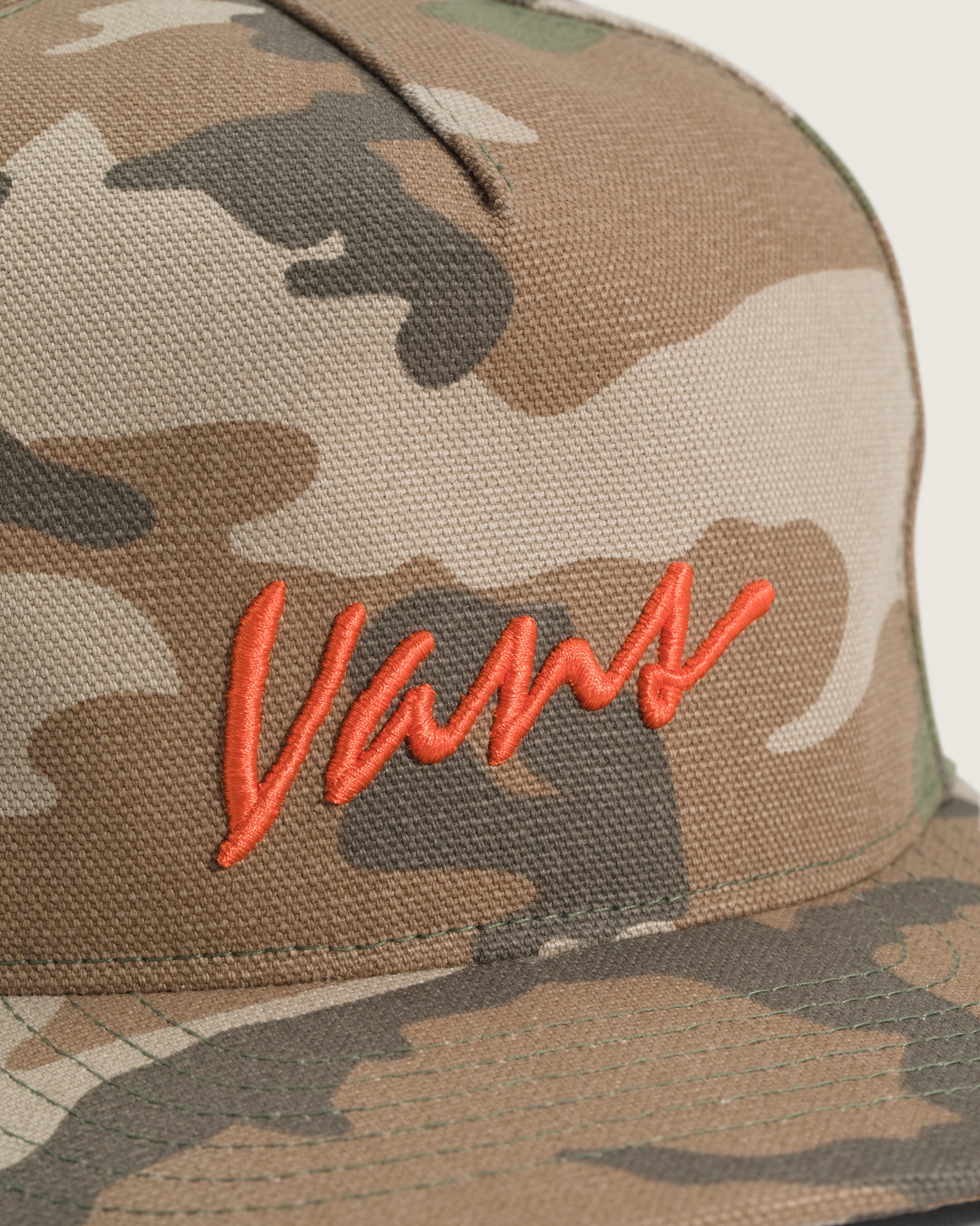 Classic Script Snapback Hat VANS Vintage Camo Brown ALT1