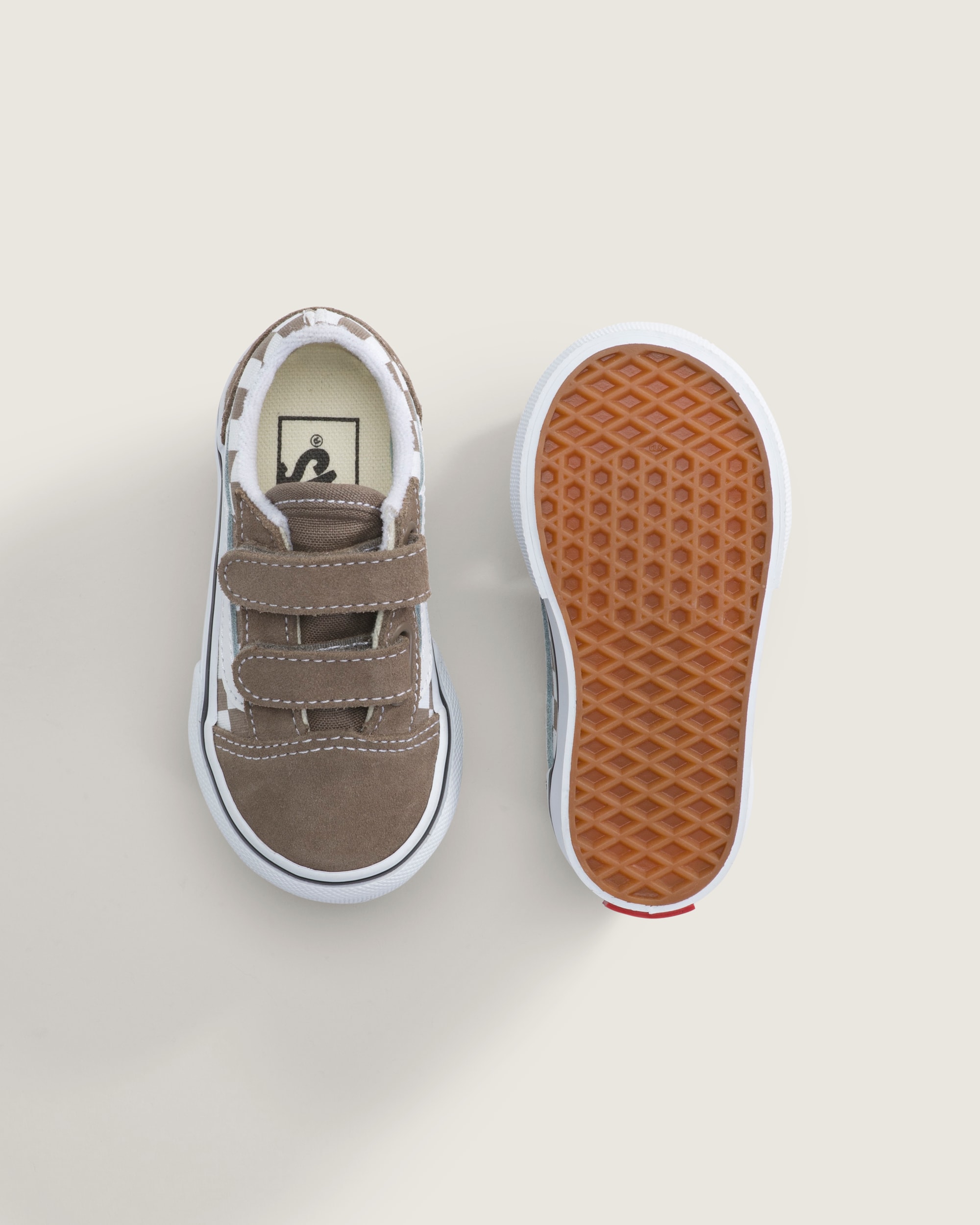Toddler Old Skool V Checkerboard Shoe VANS Checkerboard Walnut Brown ALT2