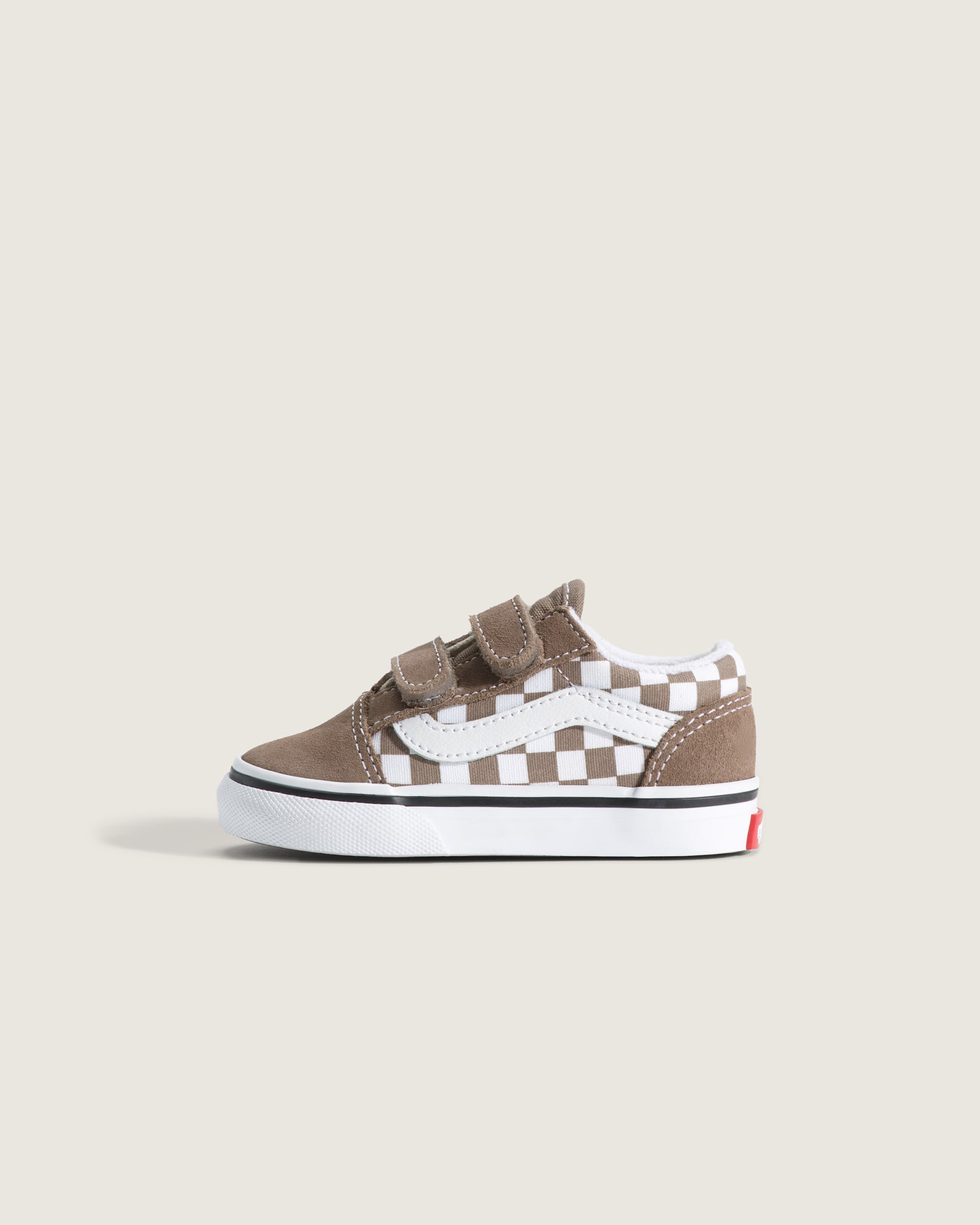 Toddler Old Skool V Checkerboard Shoe VANS Checkerboard Walnut Brown HERO