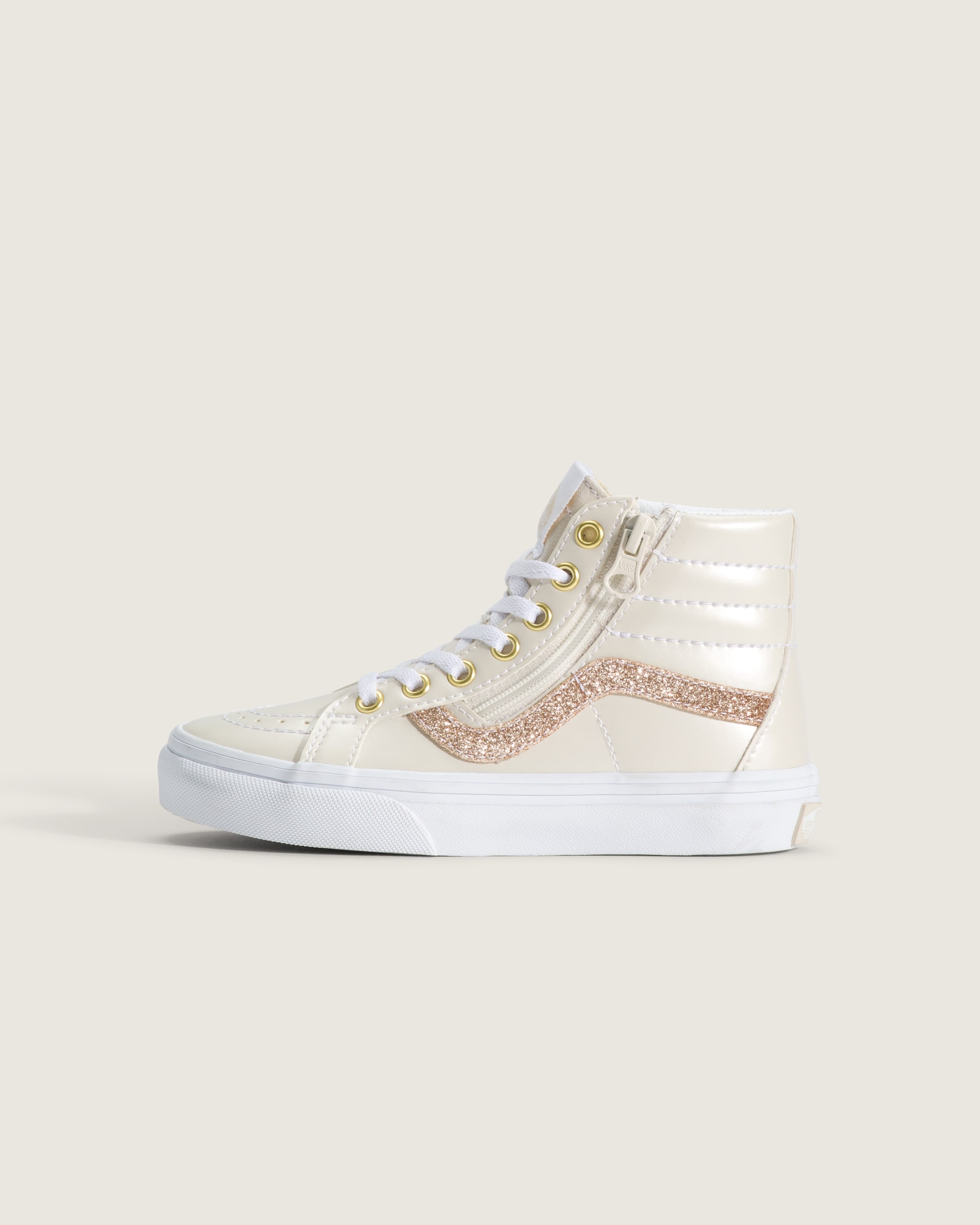 Little Kids SK8Hi Side Zip Shoe VANS Dazzled Turtledove White HERO