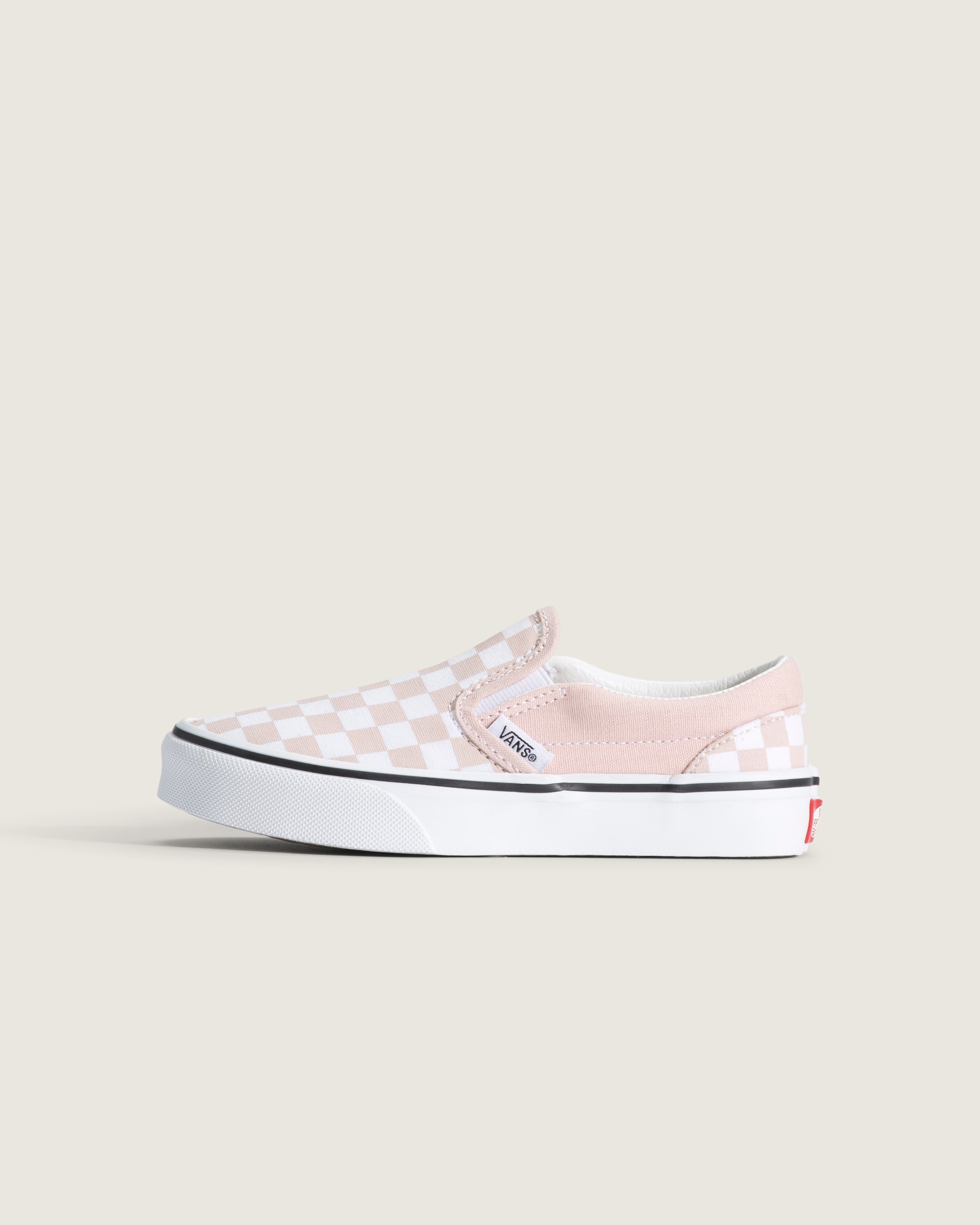 Little Kids Classic SlipOn Checkerboard Shoe VANS Checkerboard Sepia Rose Pink HERO