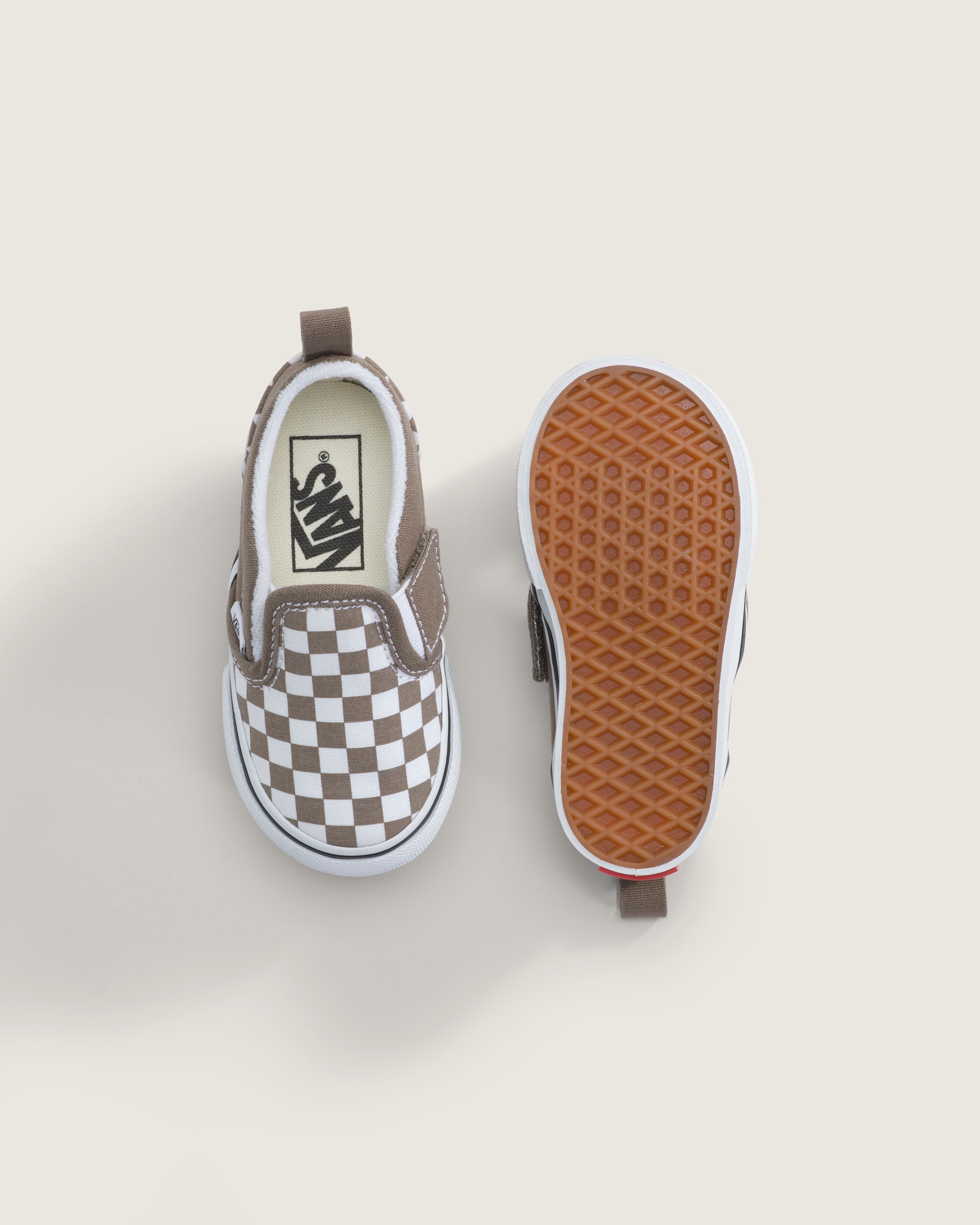 Toddler SlipOn V Checkerboard Shoe VANS Checkerboard Walnut Brown ALT2
