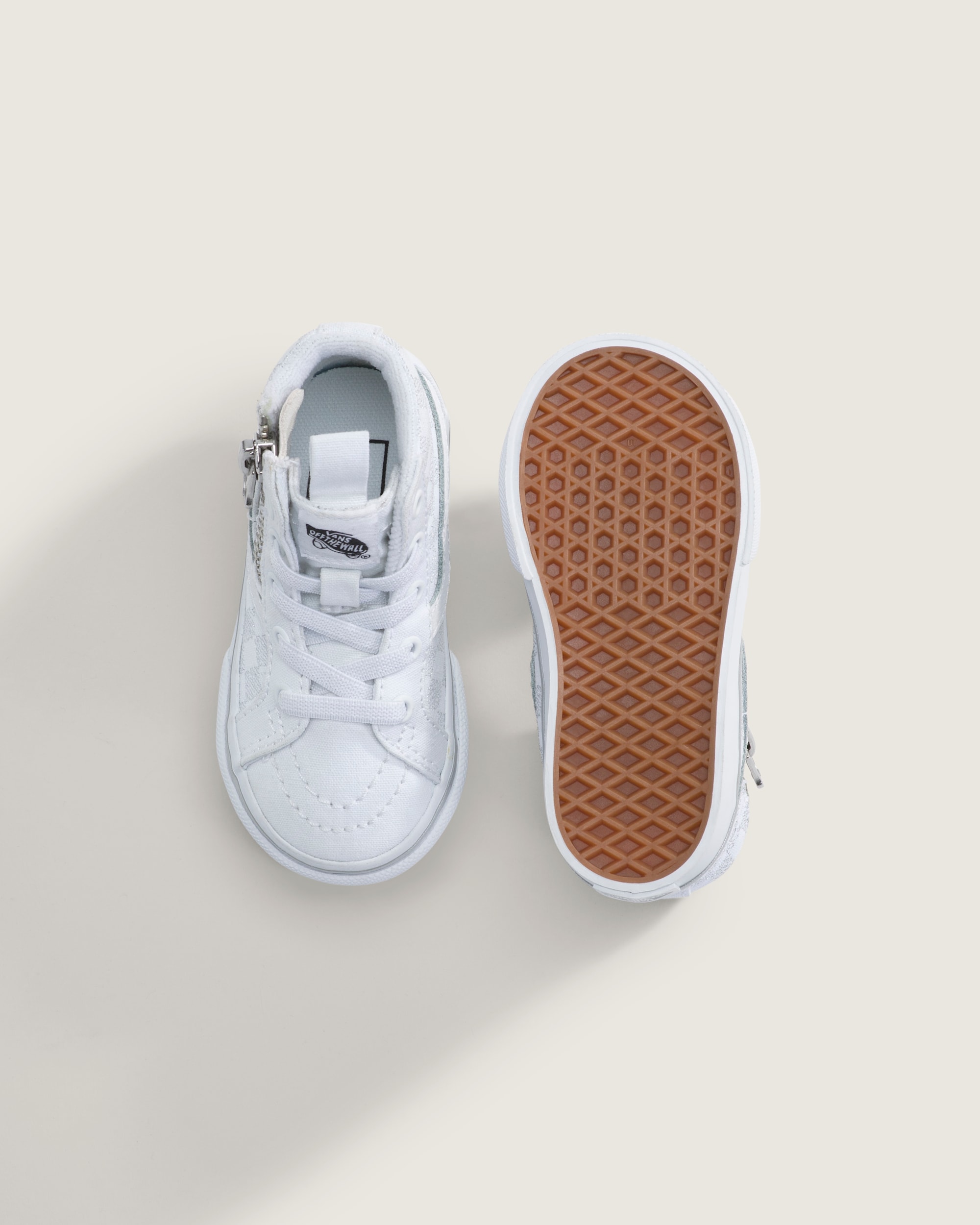 Toddler SK8Hi Side Zip Checkerboard Shoe VANS Checkerboard Silver Grey ALT2