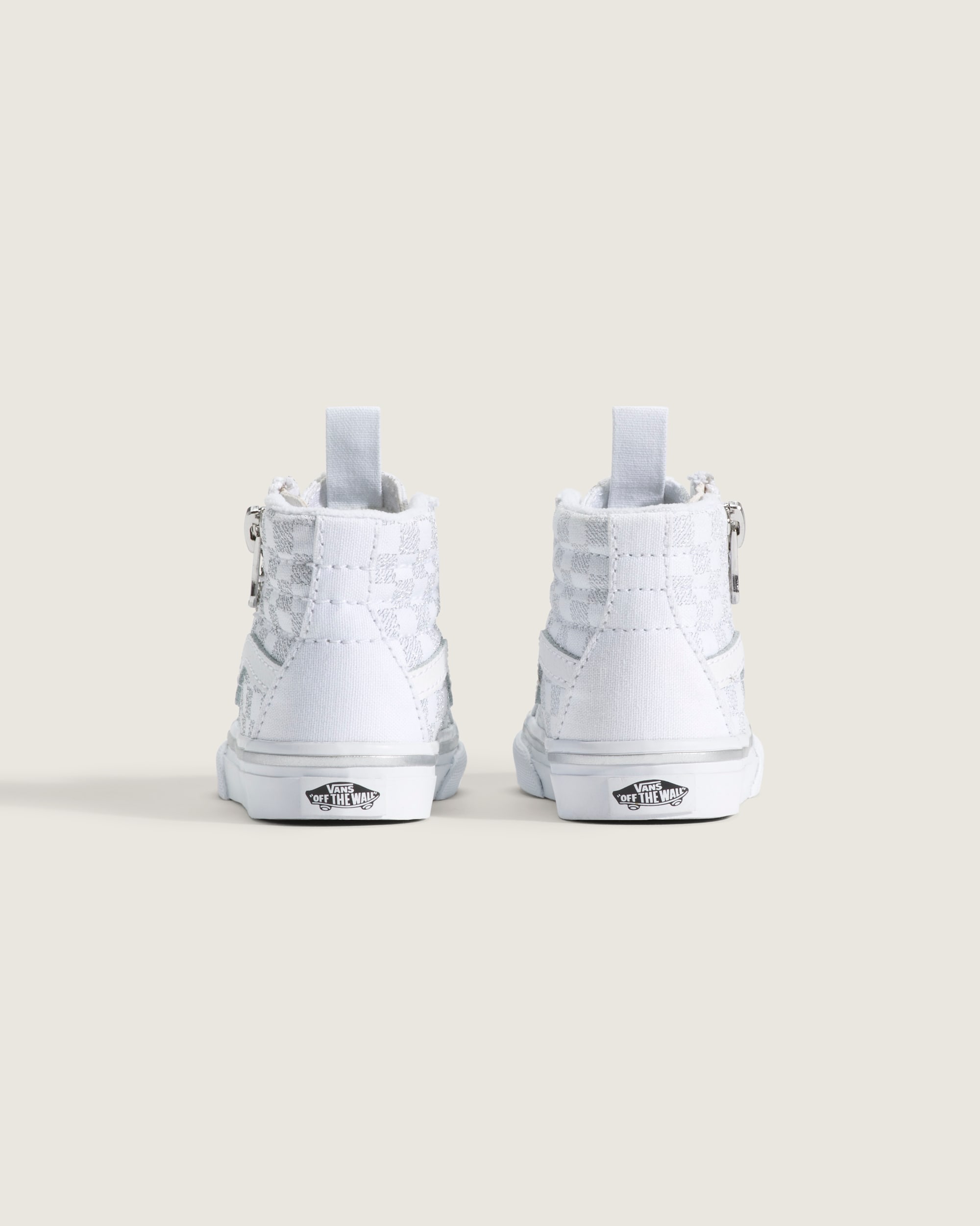 Toddler SK8Hi Side Zip Checkerboard Shoe VANS Checkerboard Silver Grey ALT3