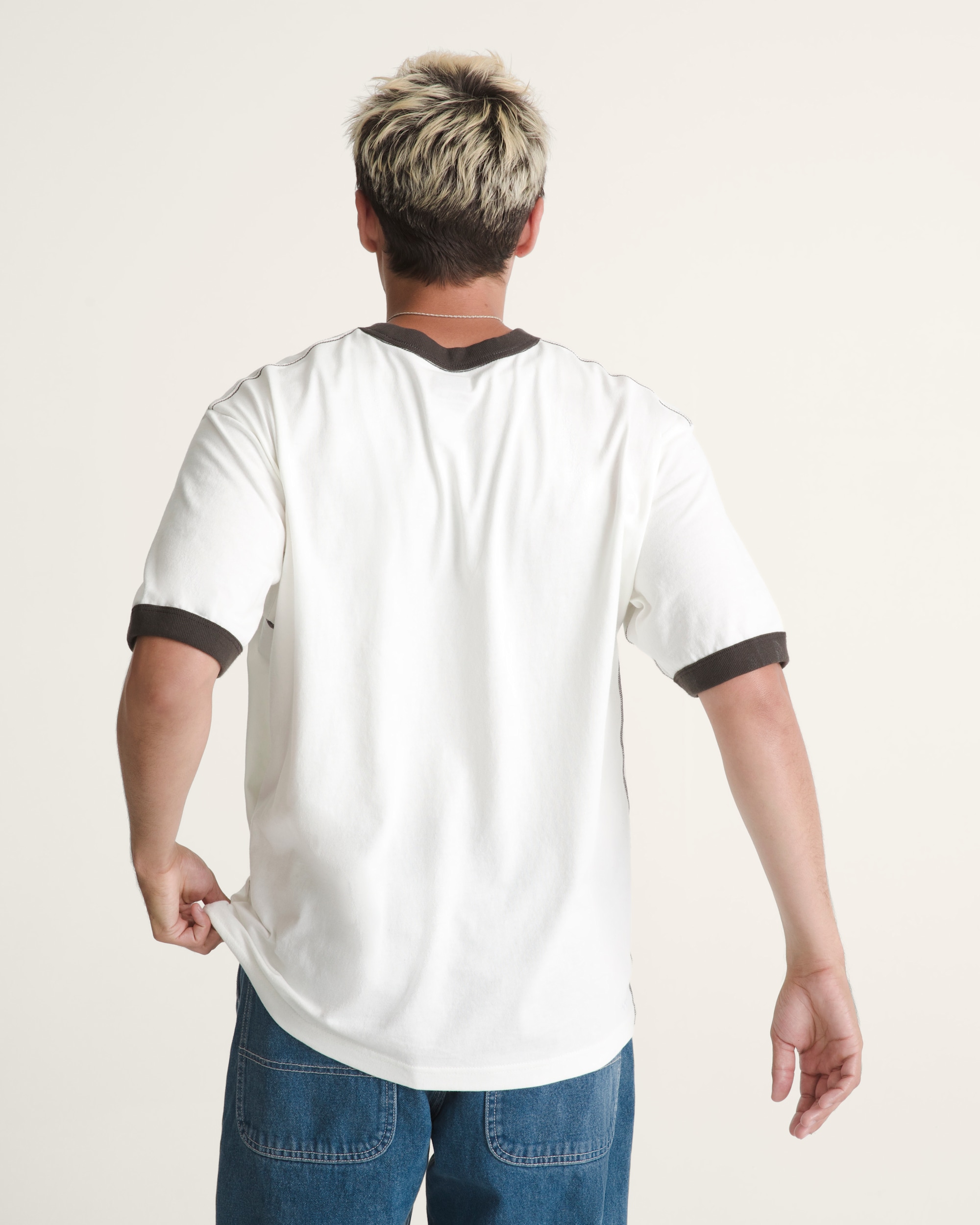 Skate Mike G Snake Flame Ringer VANS Marshmallow White ALT4