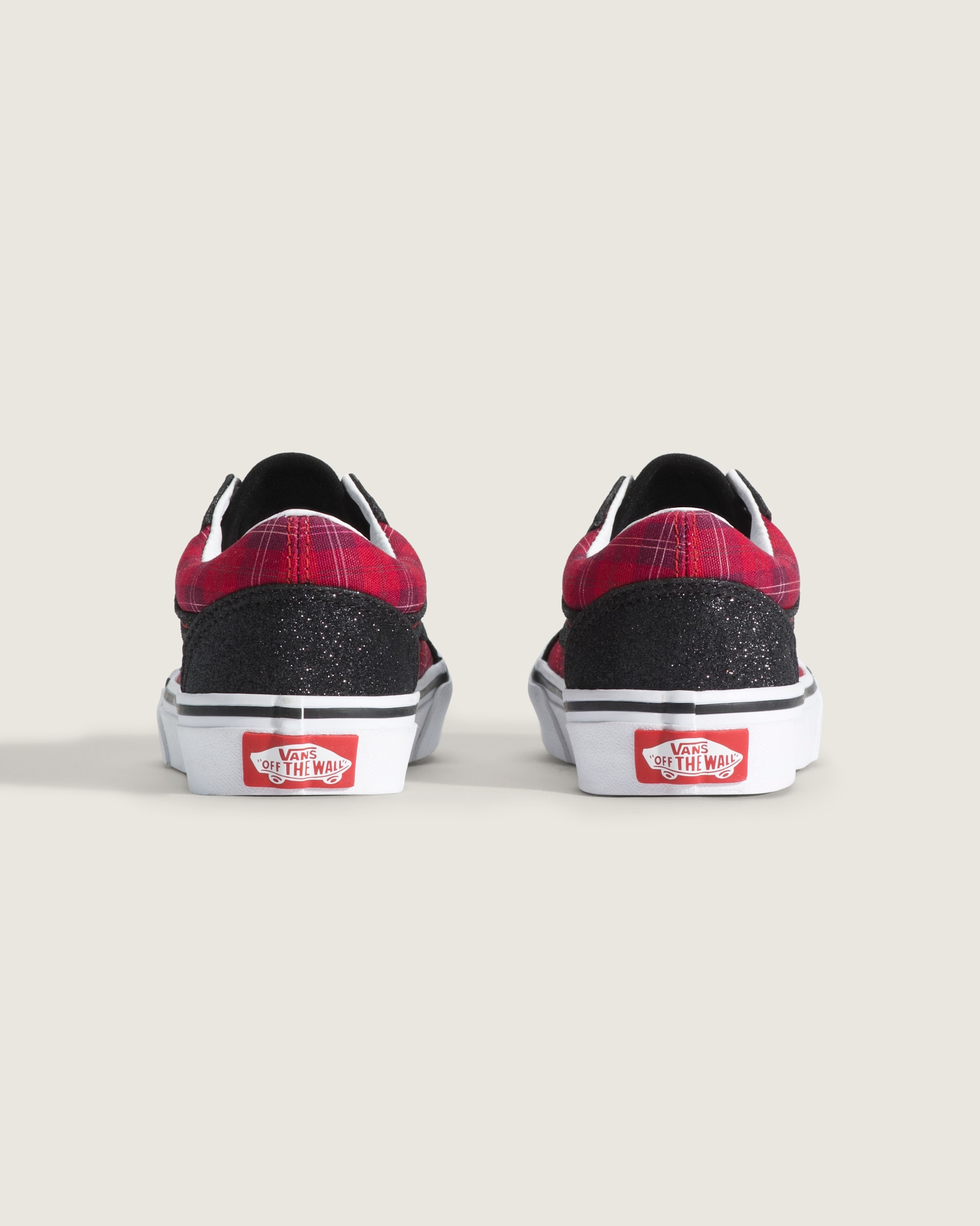 Little Kids Old Skool Shoe in Glitter Plaid Red / Black | Vans