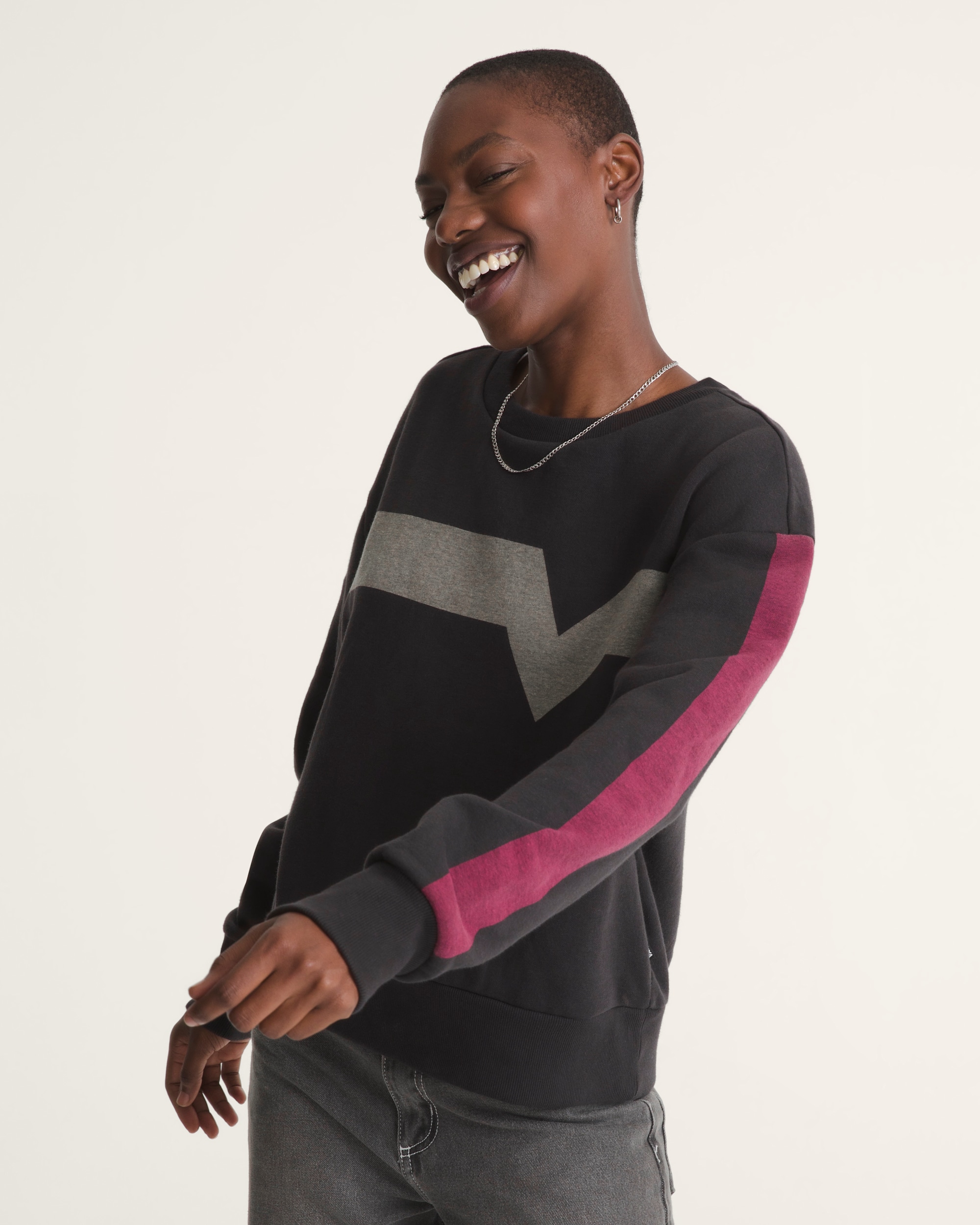 Faster Crew Sweatshirt VANS Black  Pink ALT2