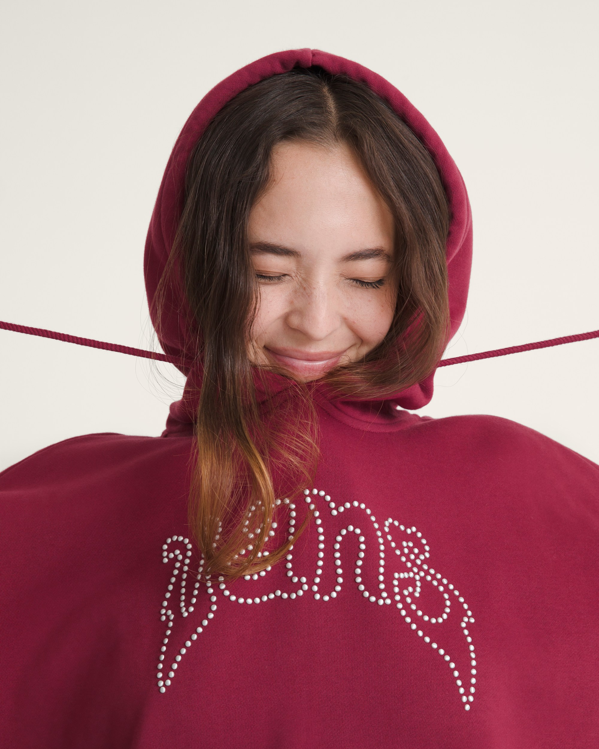 Pearls Logo Retro Pullover Hoodie VANS Bordeaux Red ALT5