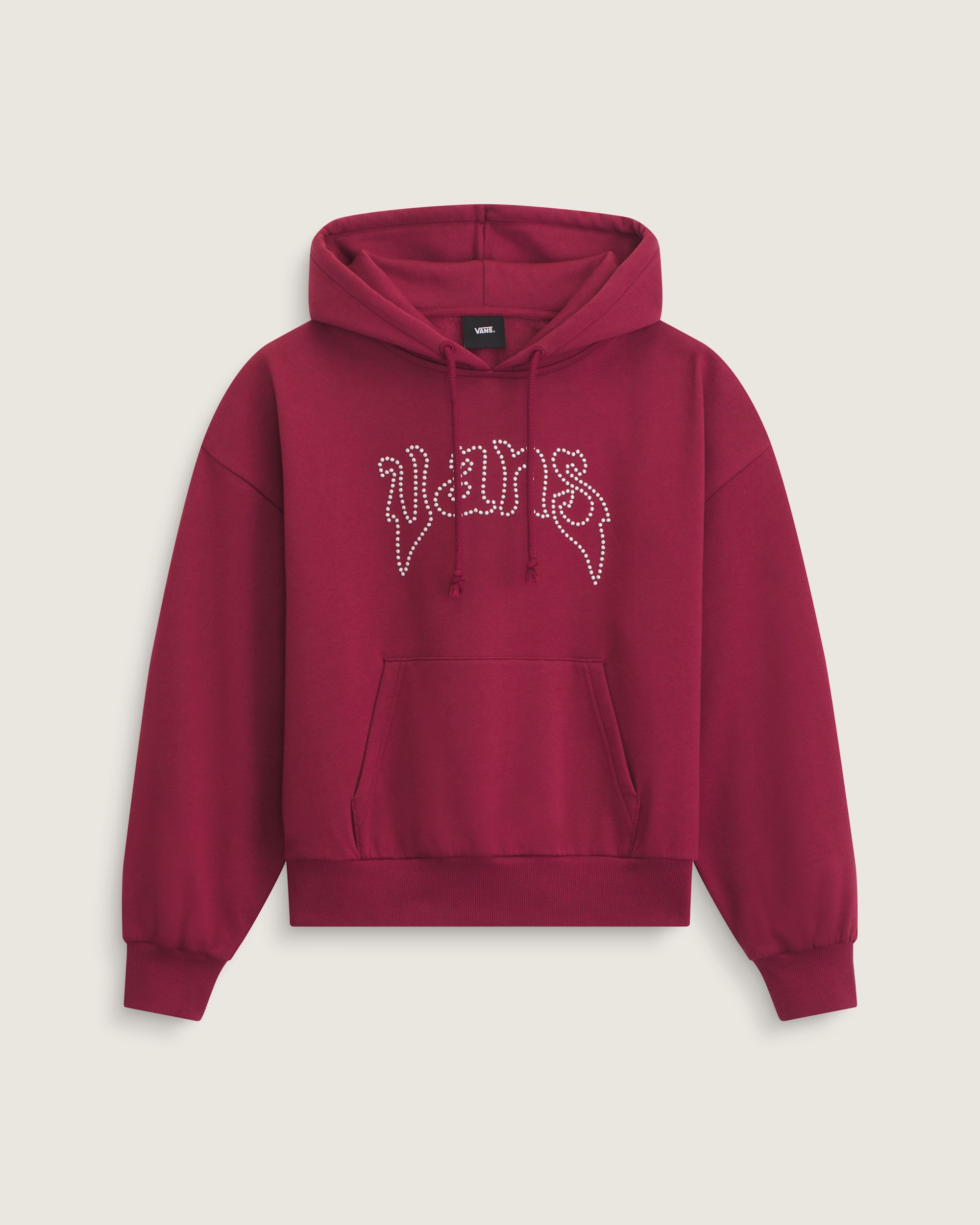 Pearls Logo Retro Pullover Hoodie in Bordeaux Red | Vans