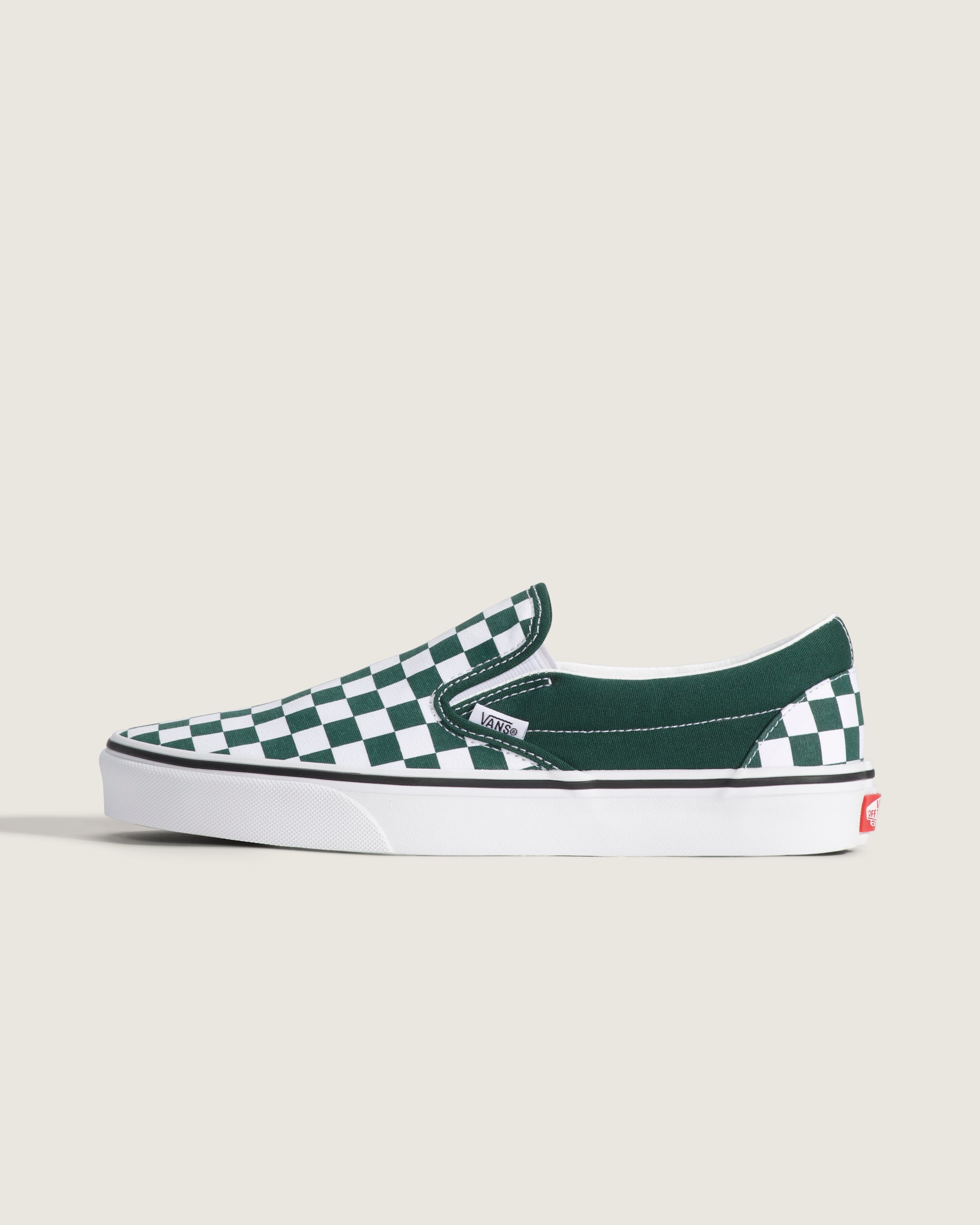 Classic Slip On Checkerboard Shoe VANS Emerald Green HERO