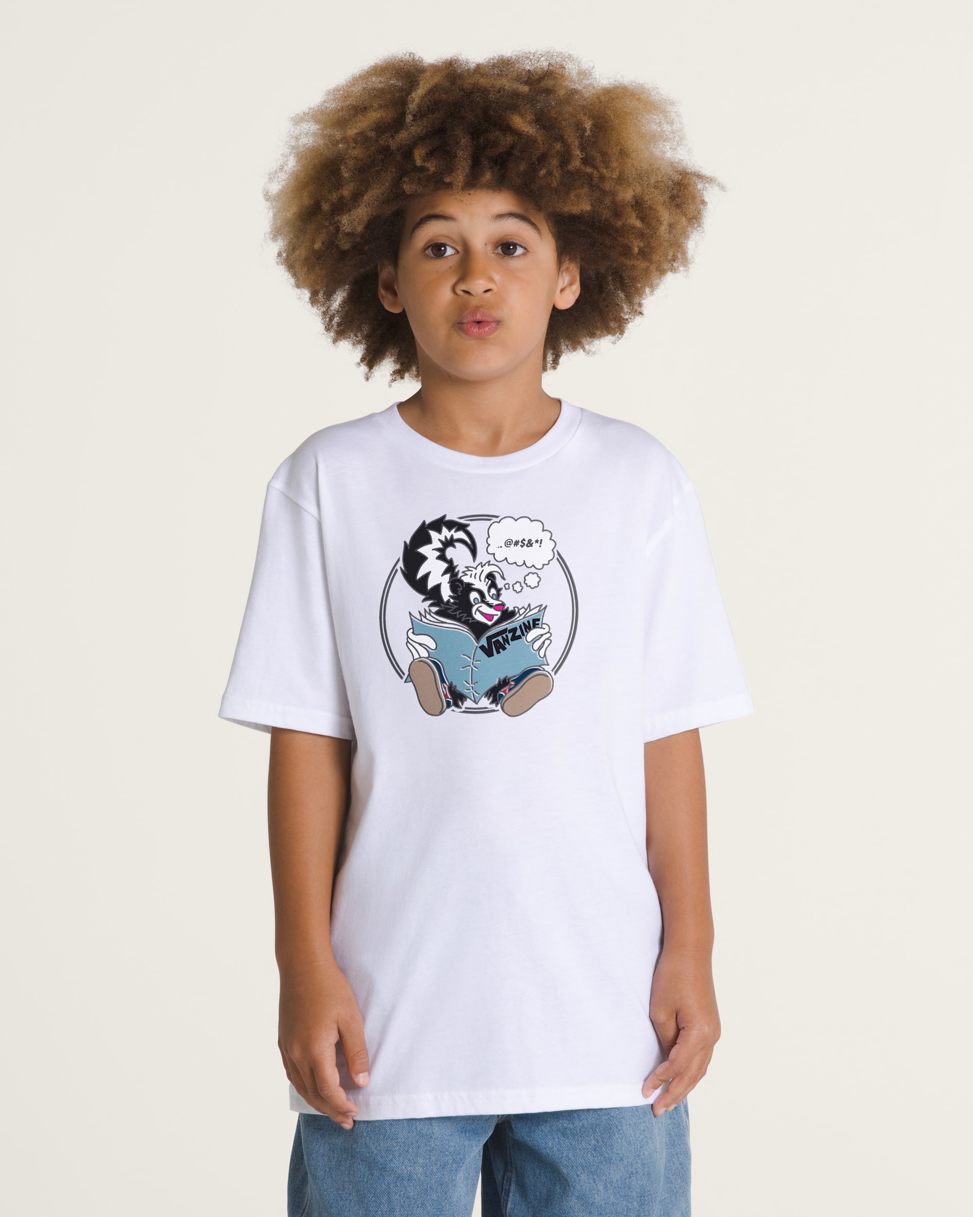 Kids Stinkin Reading TShirt VANS White ALT1
