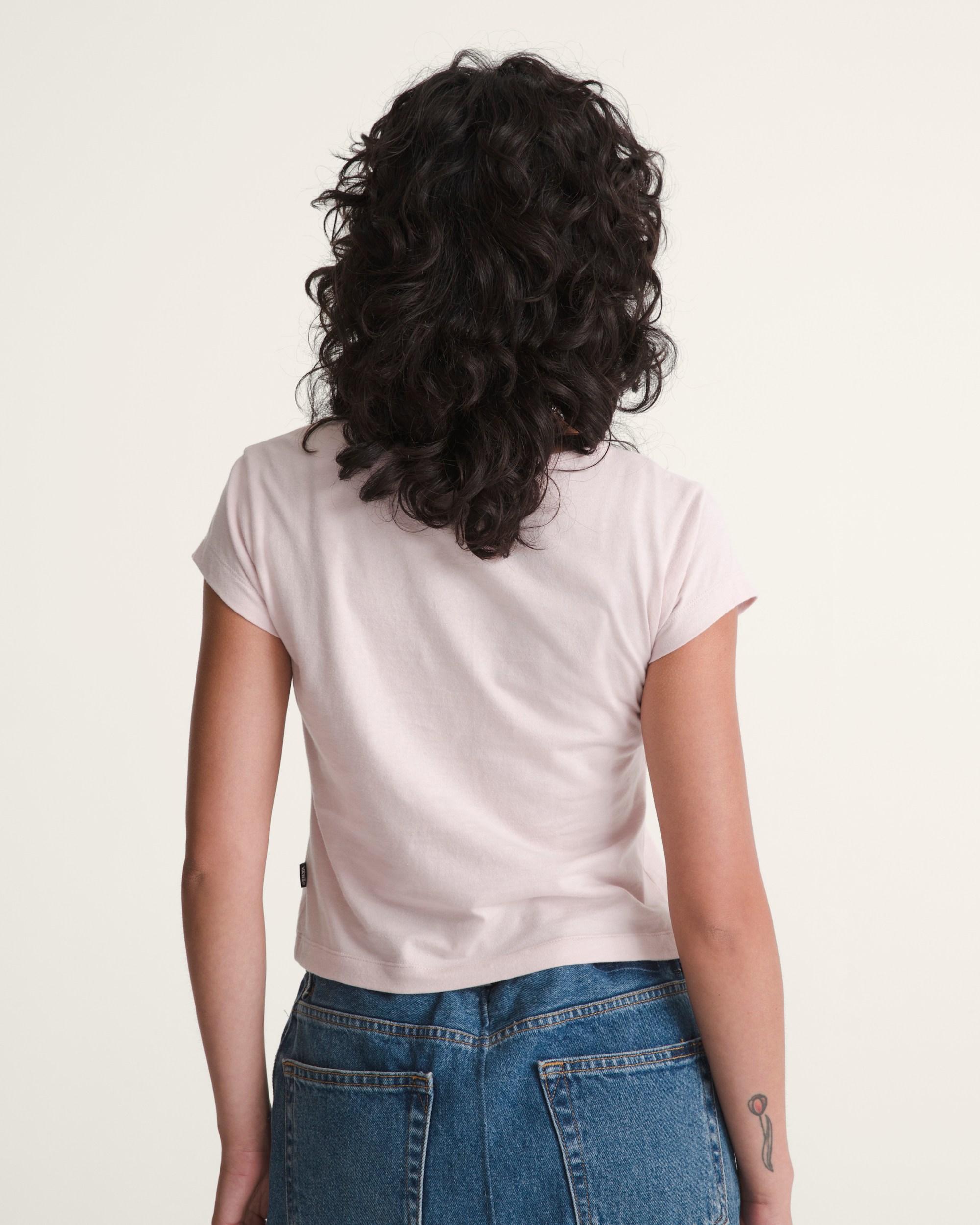 Checkerboard Bow Scoop TShirt VANS Sepia Rose Pink ALT2