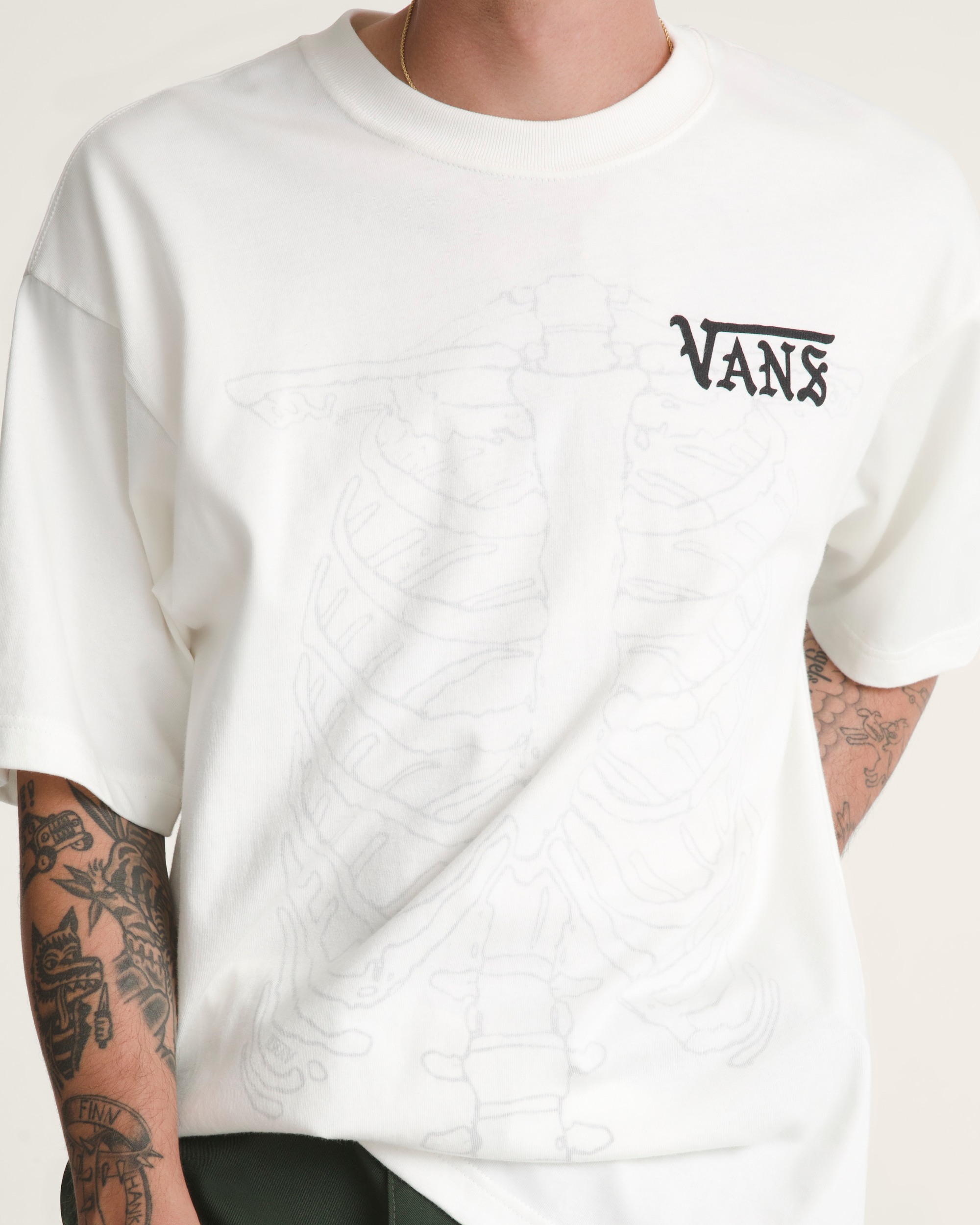 Ribcage Reversible TShirt VANS Egret White ALT5