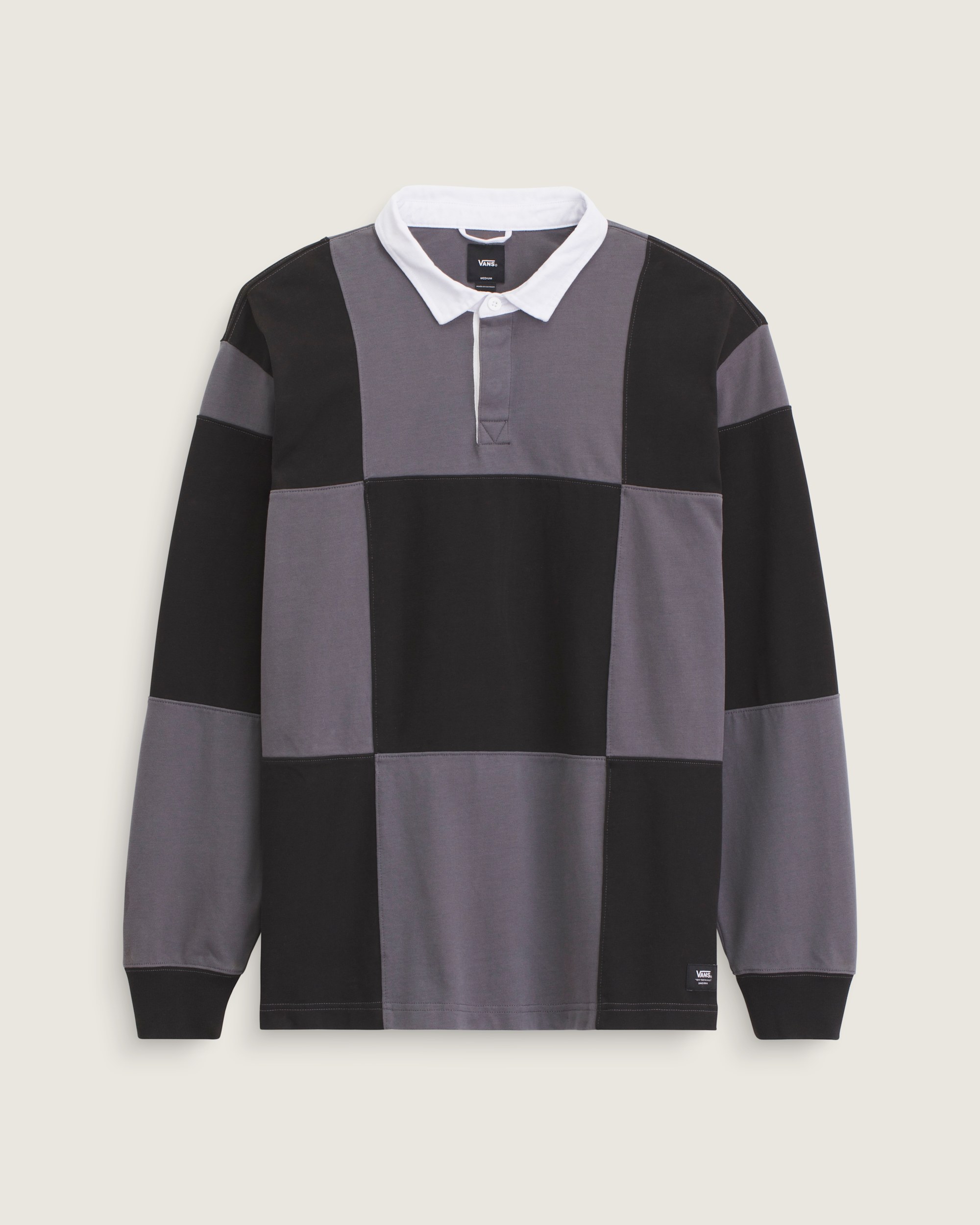 Grant Checkerboard Rugby Shirt VANS Black HERO