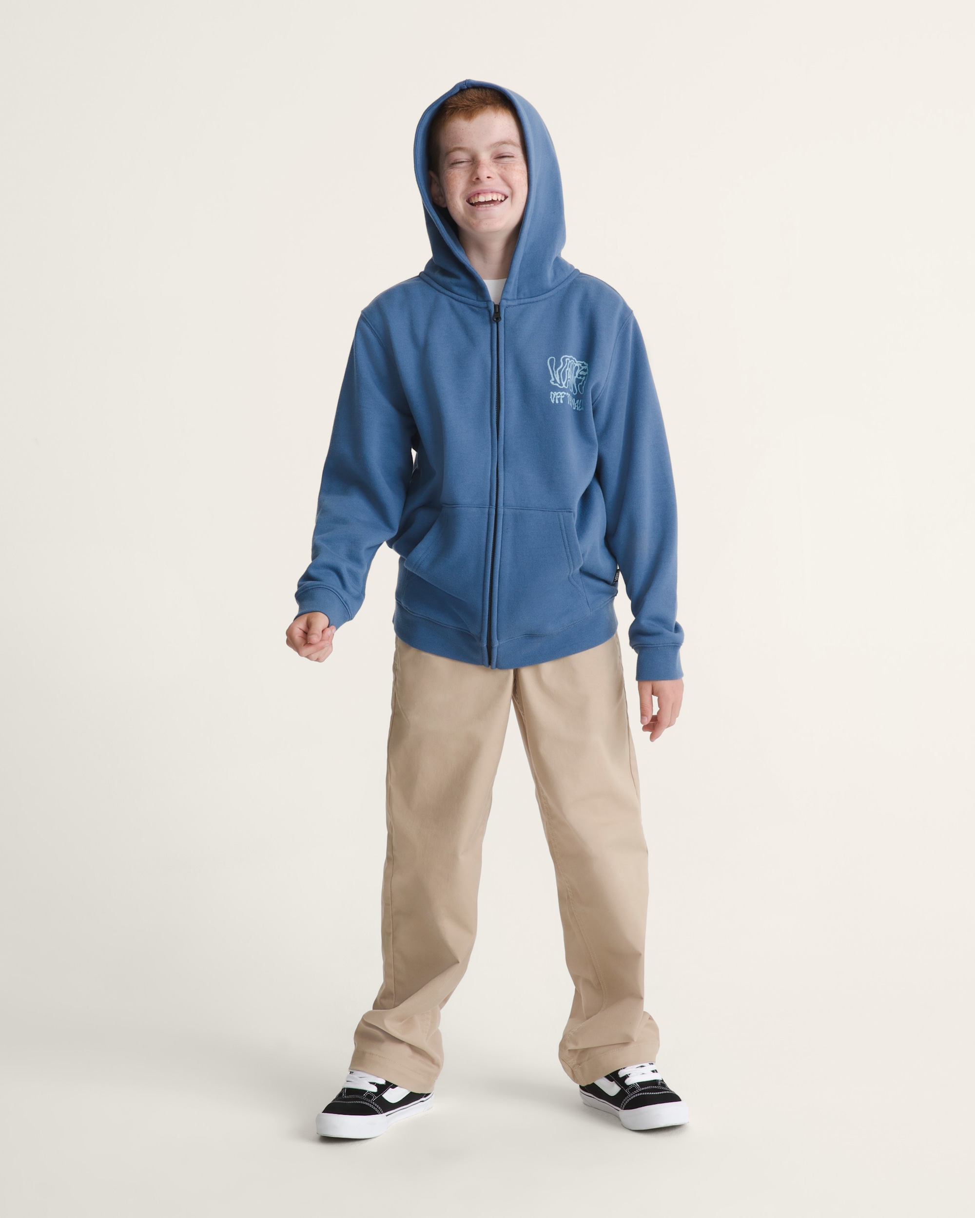 Kids Rippled Zip Hoodie VANS True Navy Blue ALT4