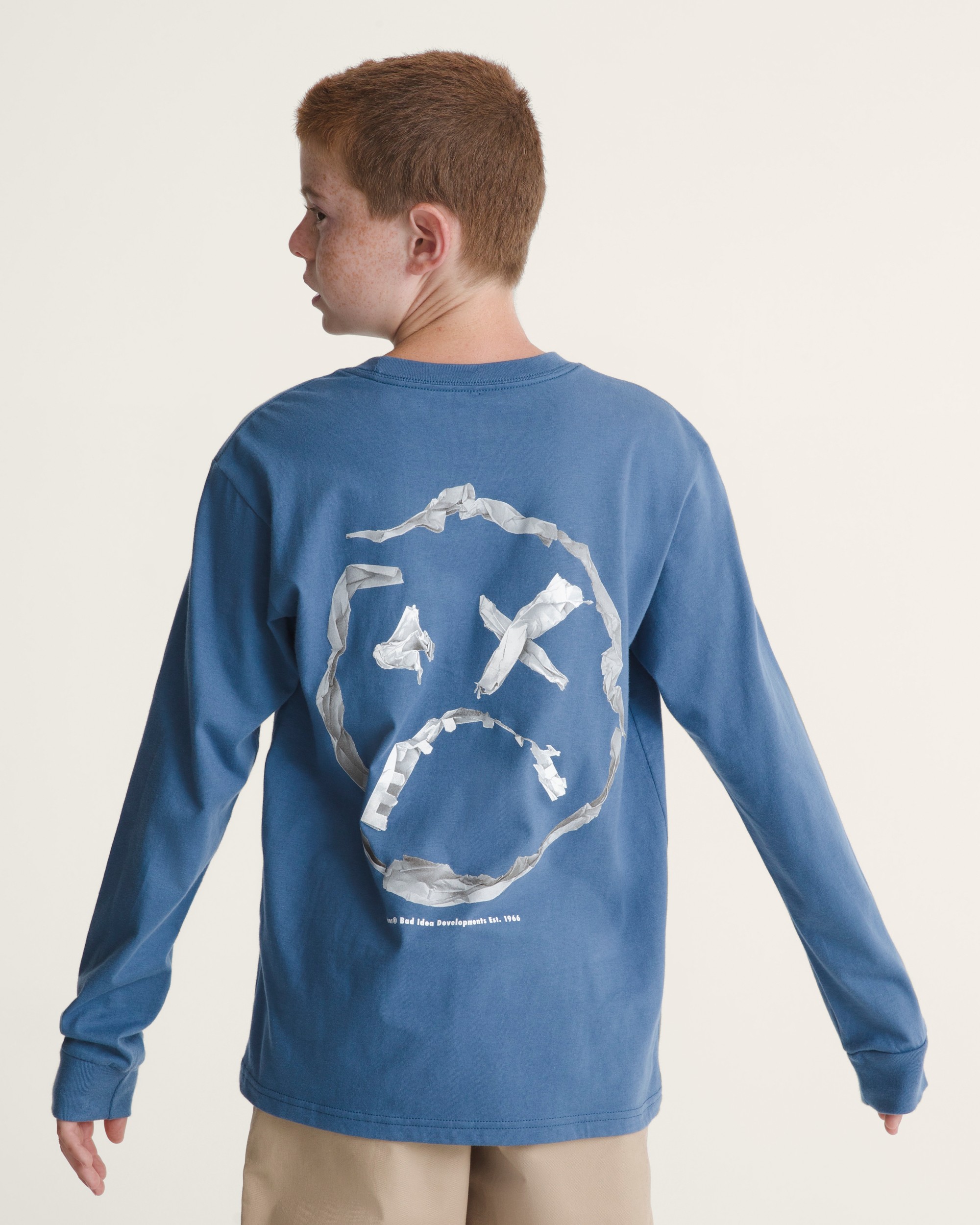 Kids Ideas 66 Long Sleeve TShirt VANS True Navy Blue ALT3